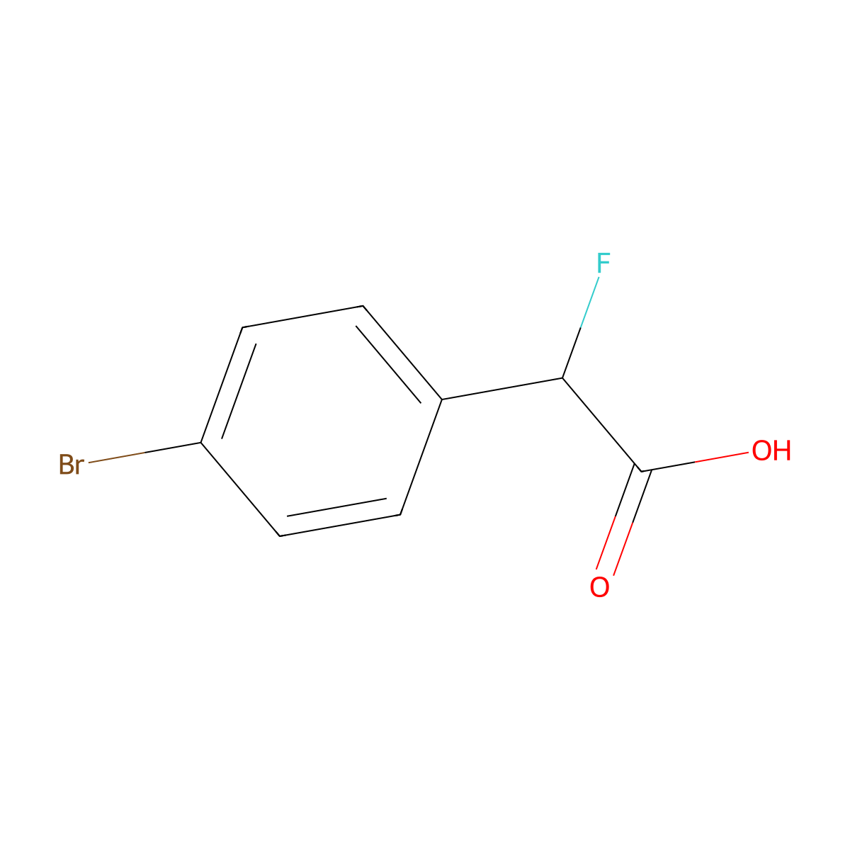 2-(4-Bromophenyl)-2-fluoroacetic acid molecular structure, CAS 109050-30-8