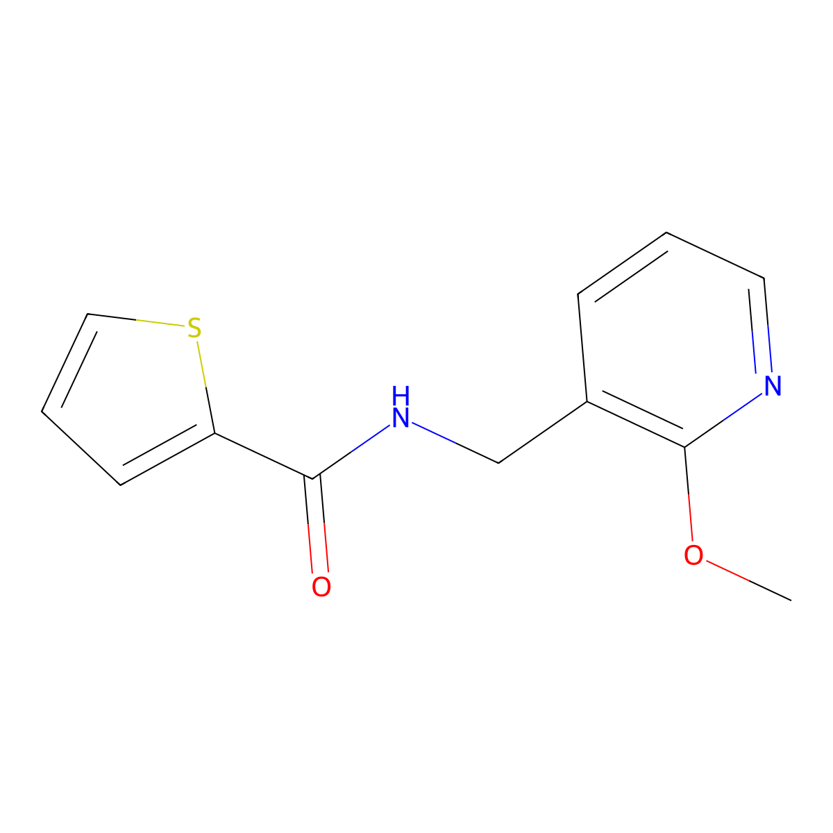 n-((2-Methoxypyridin-3-yl)methyl)thiophene-2-carboxamide molecular structure, CAS 1090500-92-7
