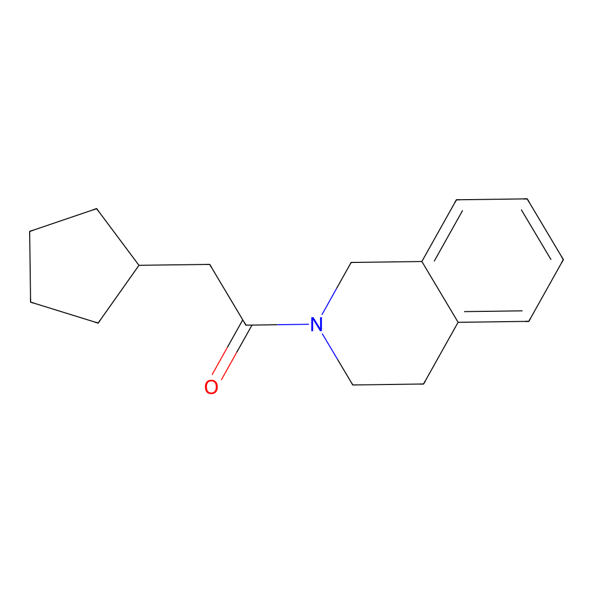 2-cyclopentyl-1-(3,4-dihydroisoquinolin-2(1H)-yl)ethanone molecular structure, CAS 1090501-59-9