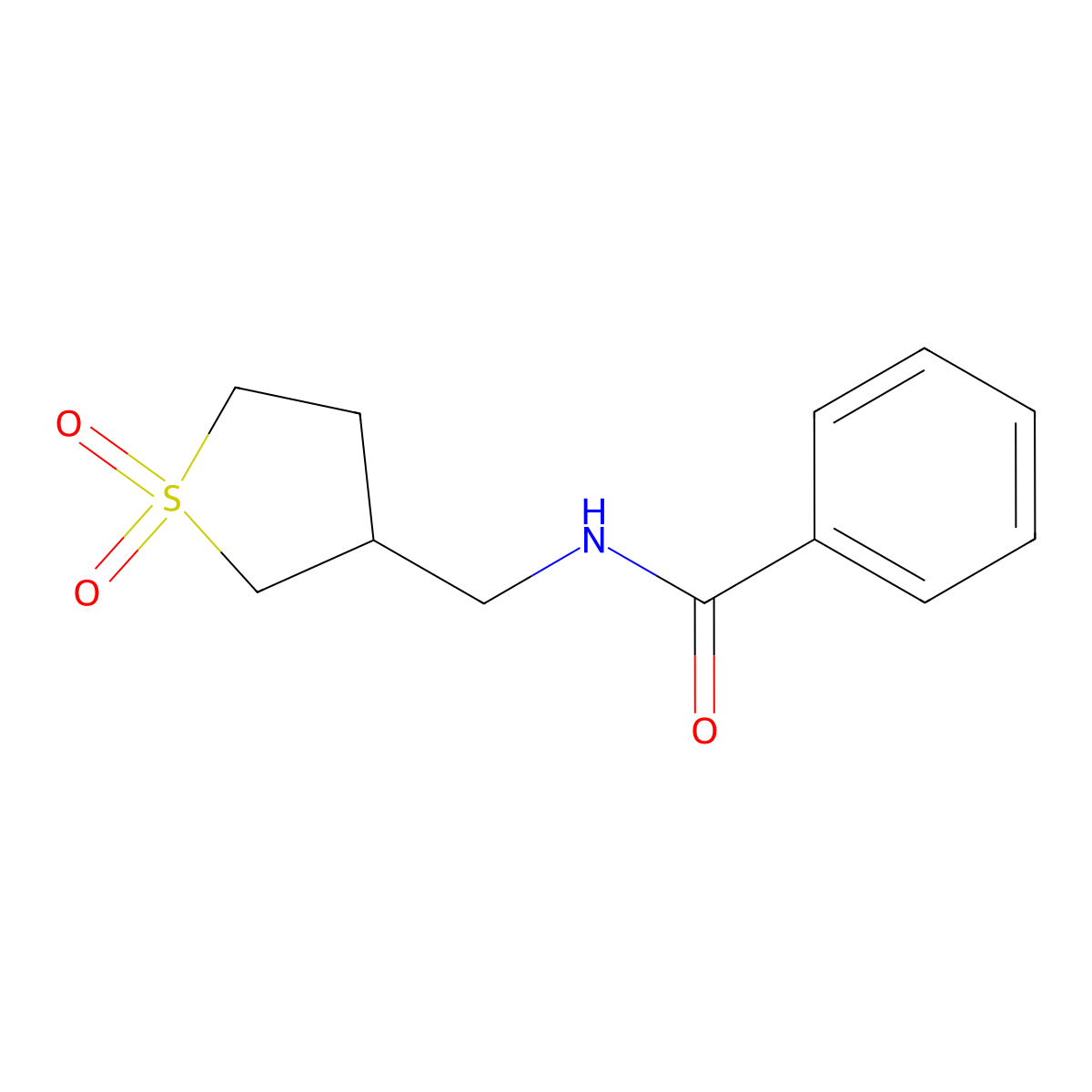 N-((1,1-dioxidotetrahydrothiophen-3-yl)methyl)benzamide molecular structure, CAS 1090504-61-2