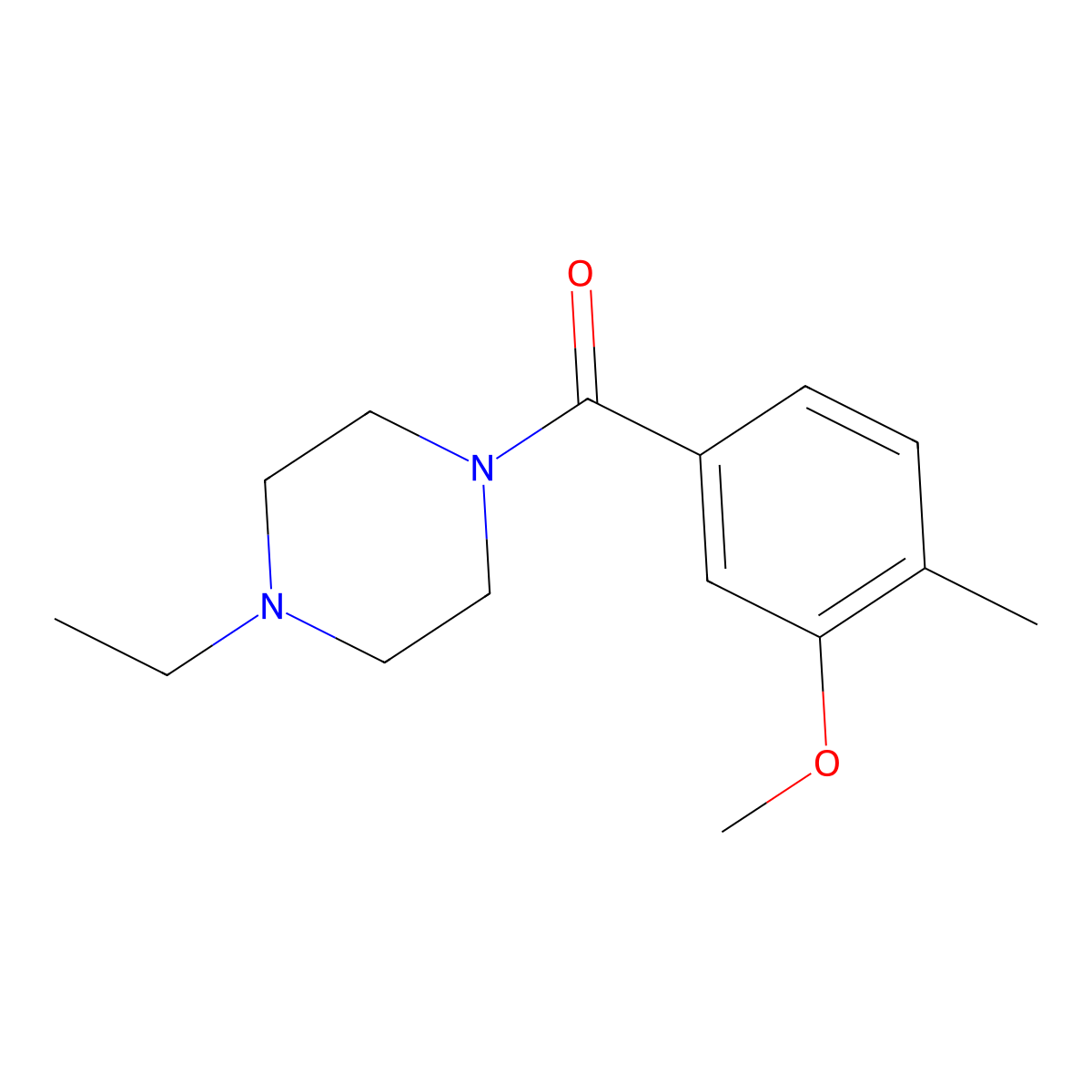 (4-Ethyl-1-piperazinyl)(3-methoxy-4-methylphenyl)methanone molecular structure, CAS 1090509-58-2