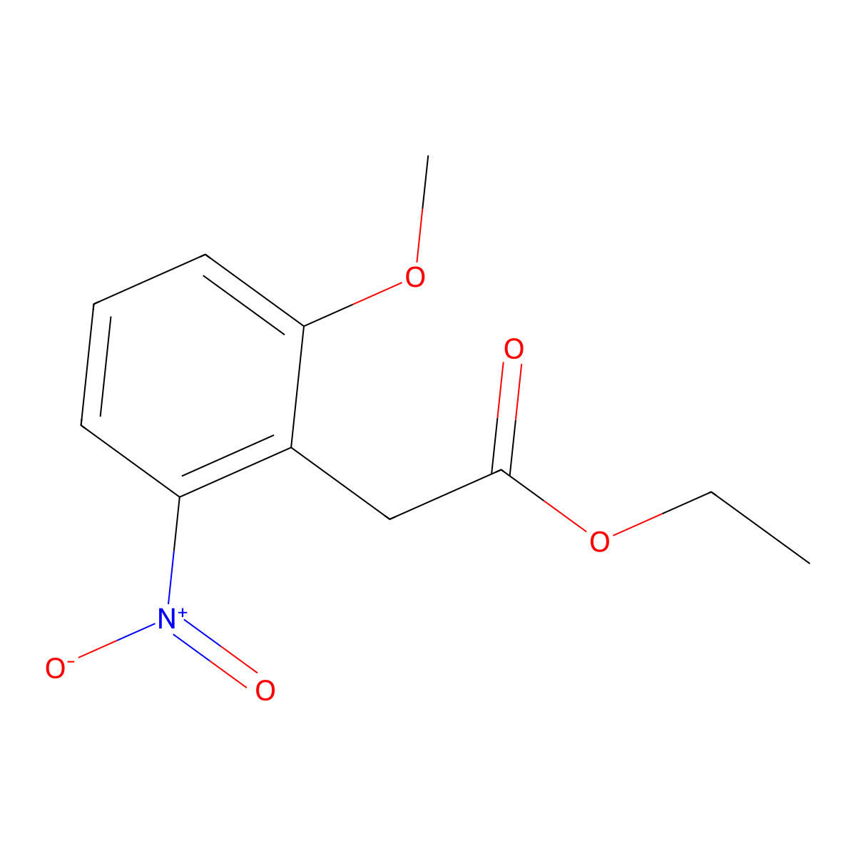 Ethyl 2-methoxy-6-nitrophenylacetate molecular structure, CAS 1090514-05-8
