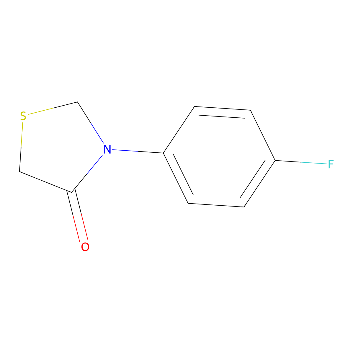 3-(4-Fluorophenyl)-1,3-thiazolidin-4-one molecular structure, CAS 109052-07-5