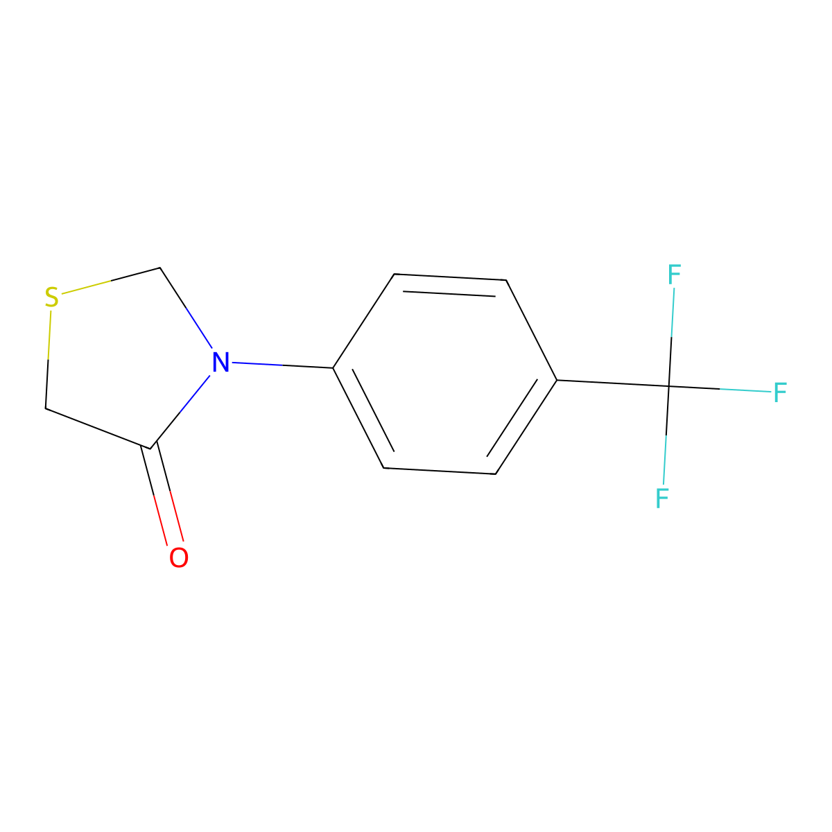 3-[4-(Trifluoromethyl)phenyl]-1,3-thiazolidin-4-one molecular structure, CAS 109052-21-3