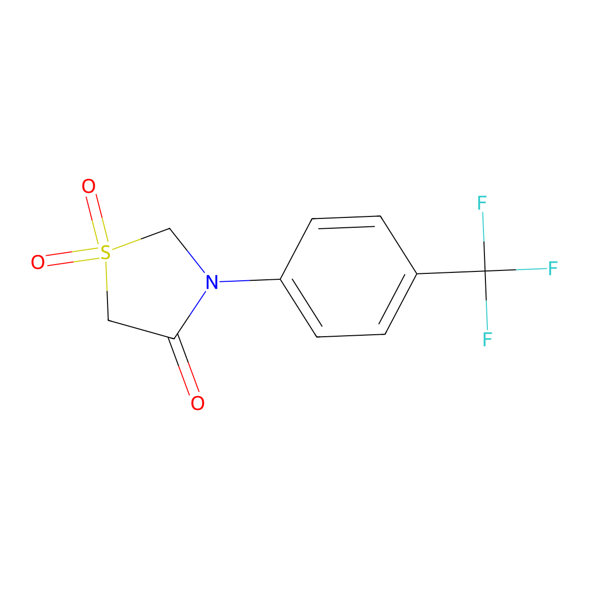 3-[4-(Trifluoromethyl)phenyl]-1lambda~6~,3-thiazolane-1,1,4-trione molecular structure, CAS 109052-23-5