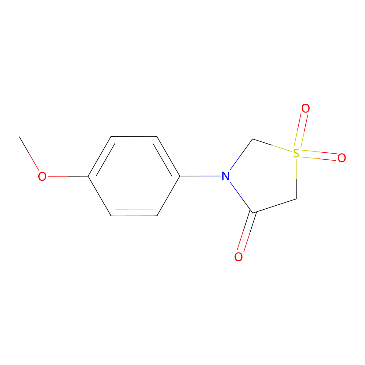 3-(4-Methoxyphenyl)-1lambda~6~,3-thiazolane-1,1,4-trione molecular structure, CAS 109052-43-9