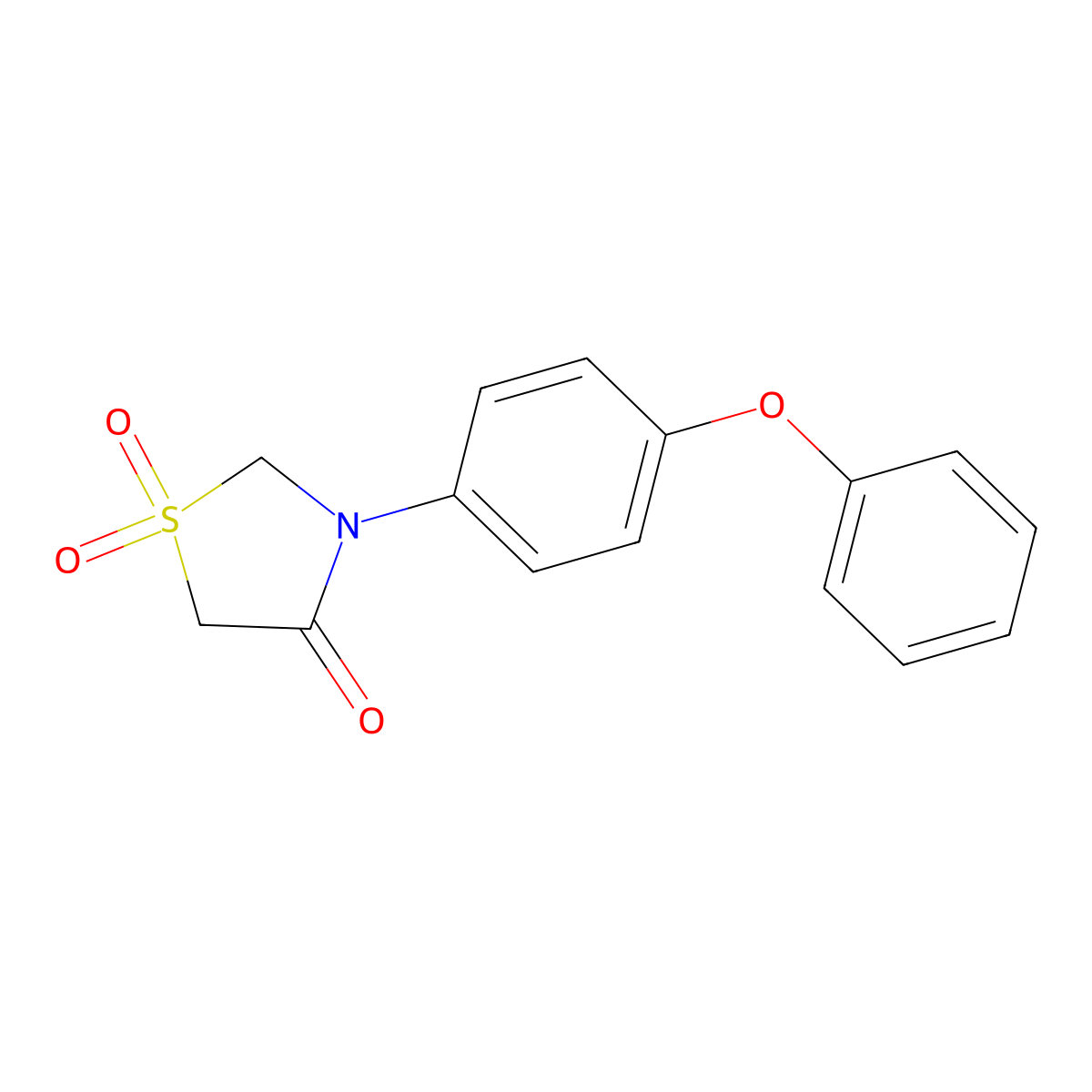 1,1-Dioxo-3-(4-phenoxyphenyl)-1,3-thiazolidin-4-one molecular structure, CAS 109052-51-9