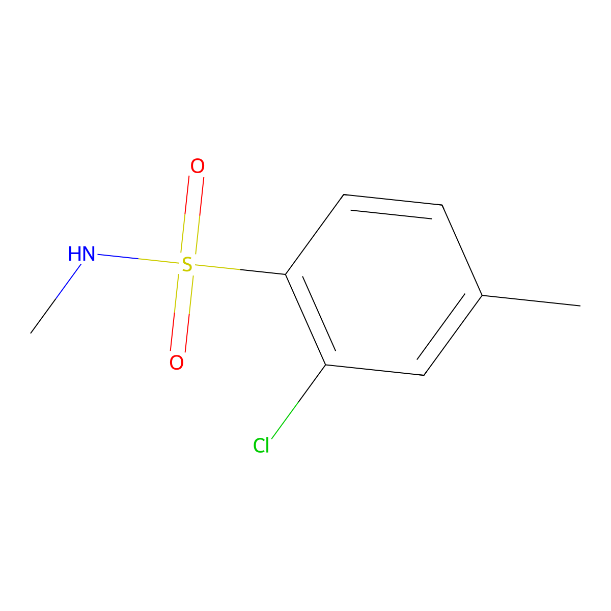 2-Chloro-N,4-dimethylbenzene-1-sulfonamide molecular structure, CAS 1090520-94-7