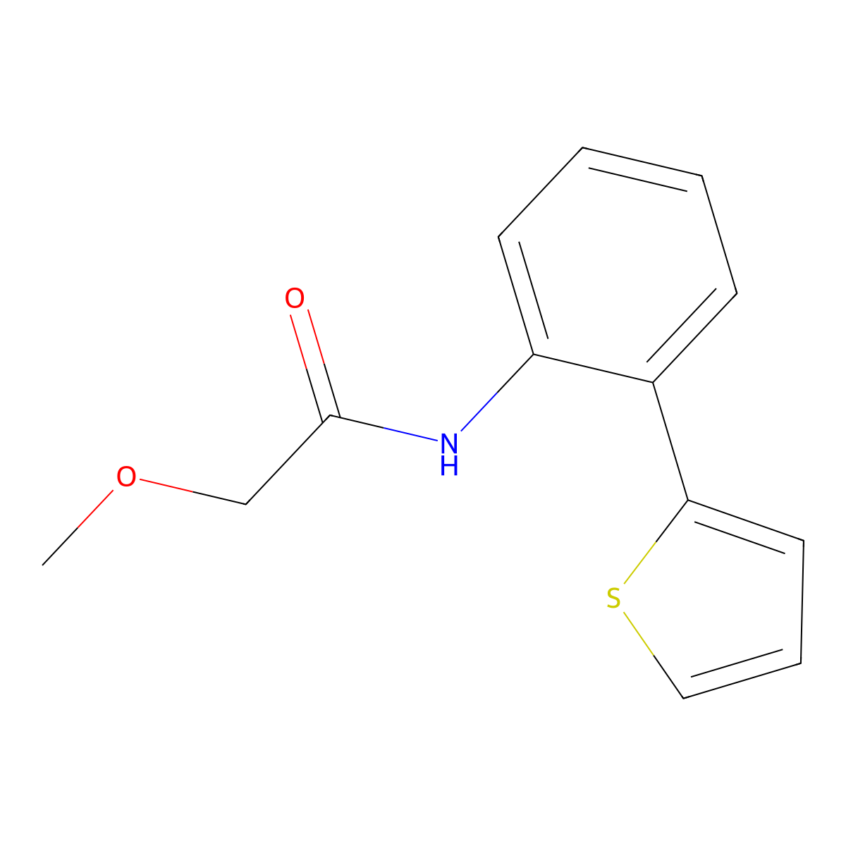 2-Methoxy-N-(2-(thiophen-2-yl)phenyl)acetamide molecular structure, CAS 1090521-96-2