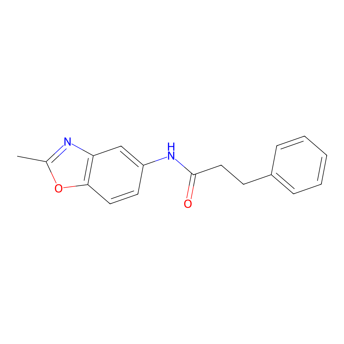 N-(2-Methyl-5-benzoxazolyl)benzenepropanamide molecular structure, CAS 1090530-78-1