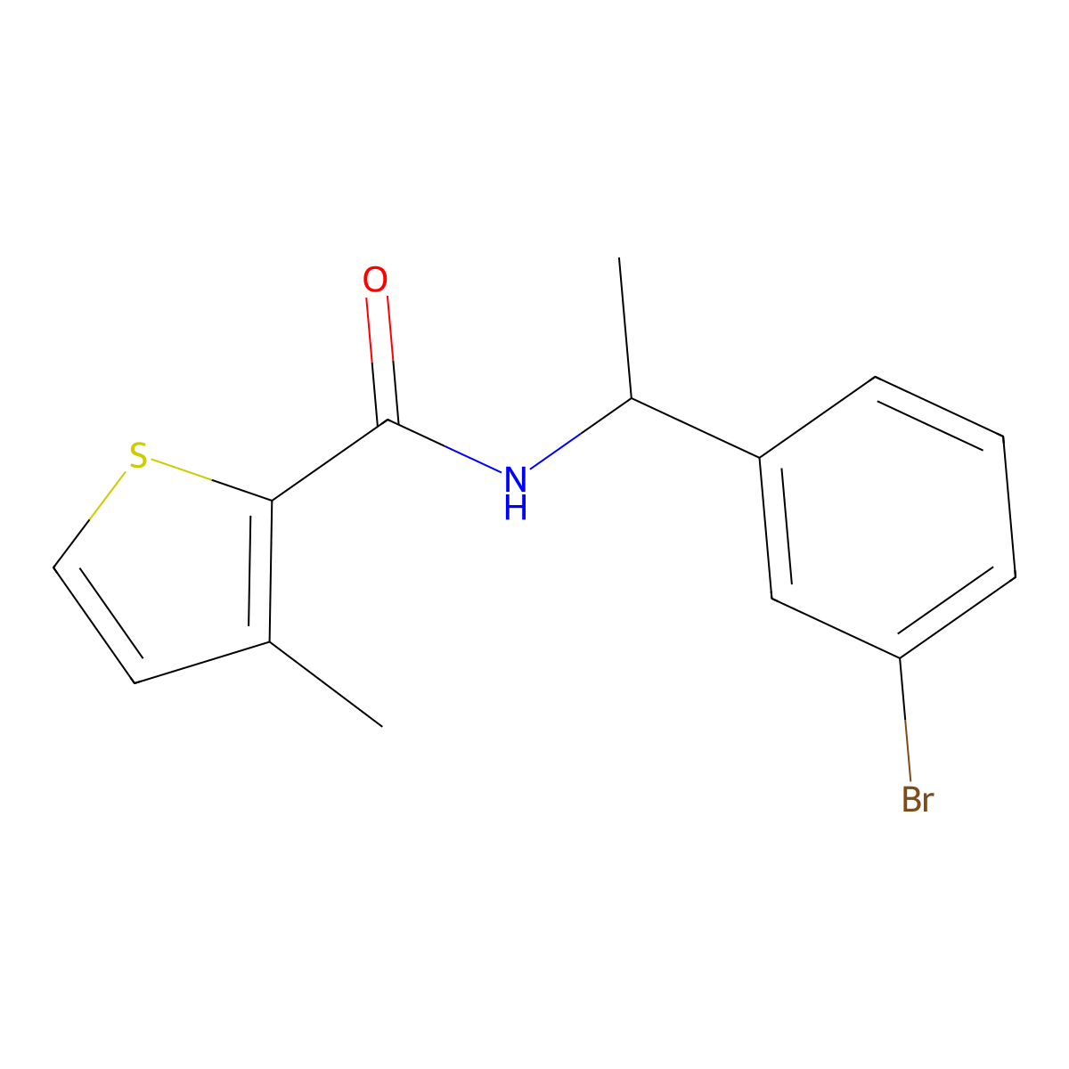 n-(1-(3-Bromophenyl)ethyl)-3-methylthiophene-2-carboxamide molecular structure, CAS 1090548-02-9