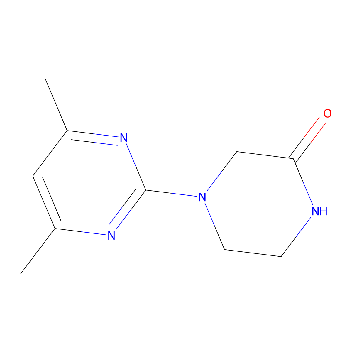 4-(4,6-Dimethylpyrimidin-2-yl)piperazin-2-one molecular structure, CAS 1090550-04-1
