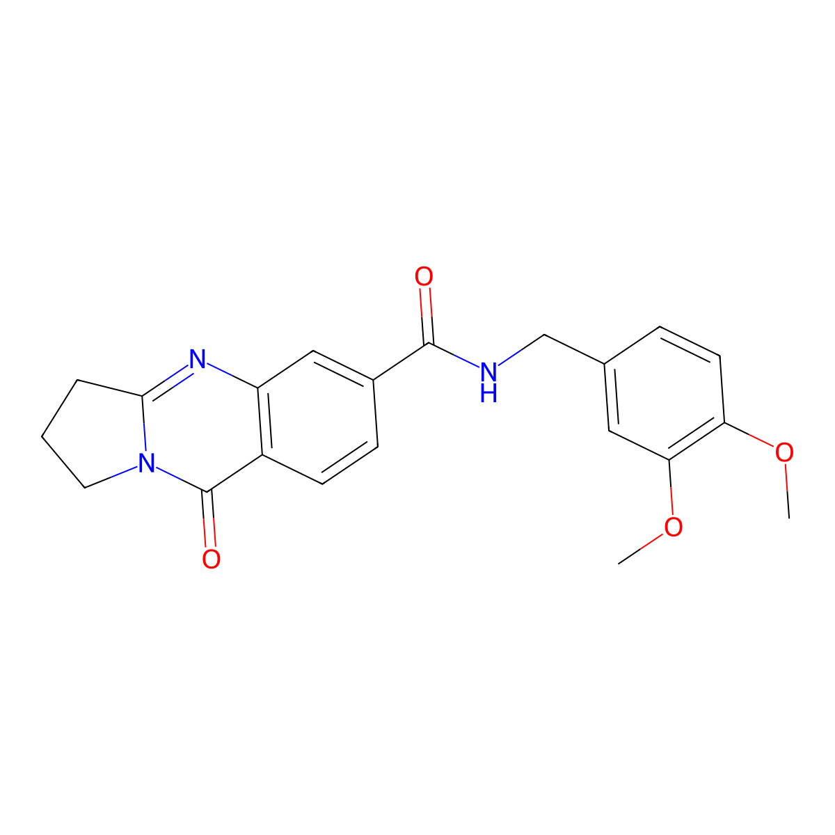 N-(3,4-dimethoxybenzyl)-9-oxo-1,2,3,9-tetrahydropyrrolo[2,1-b]quinazoline-6-carboxamide molecular structure, CAS 1090553-47-1