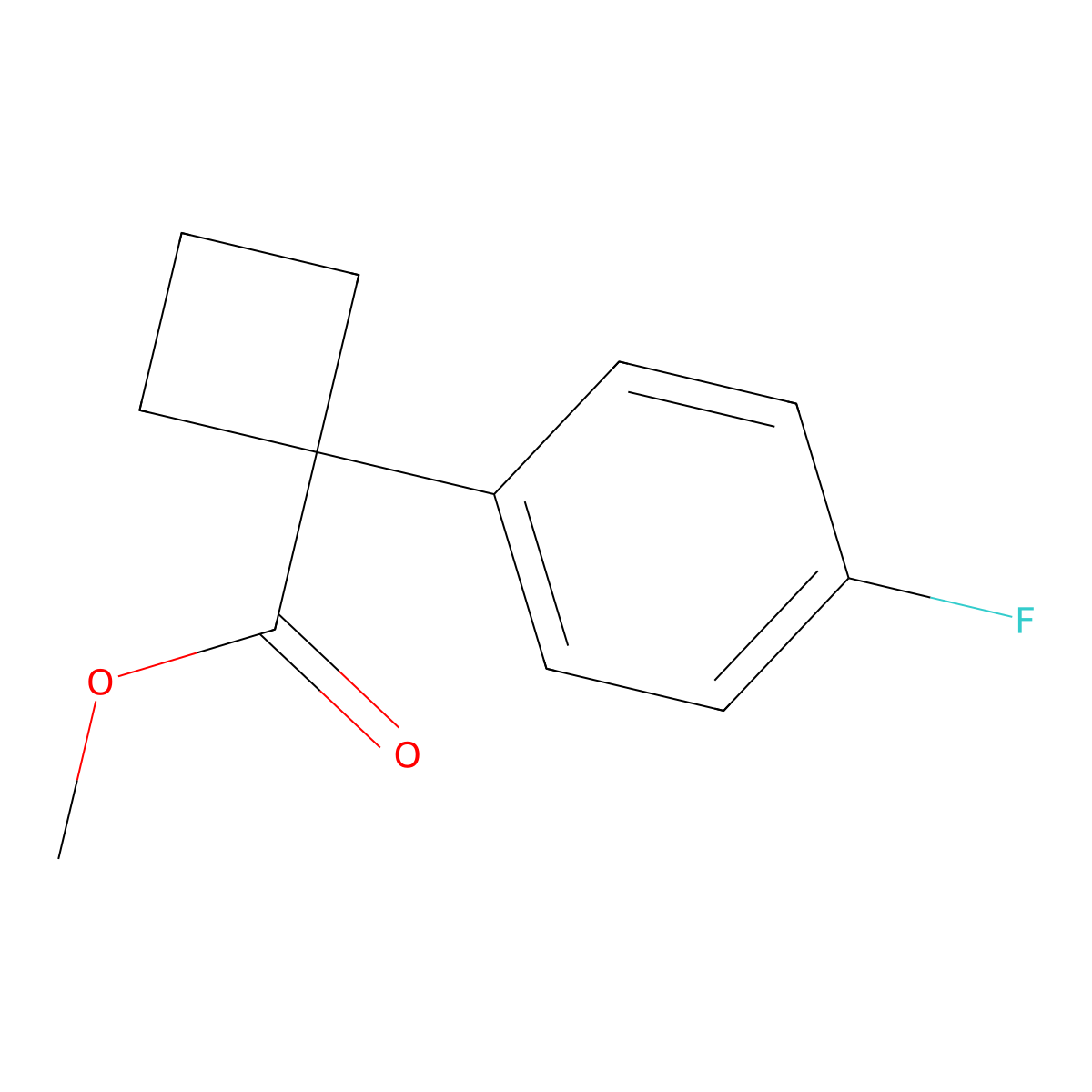 Methyl 1-(4-fluorophenyl)cyclobutane-1-carboxylate molecular structure, CAS 1090553-79-9
