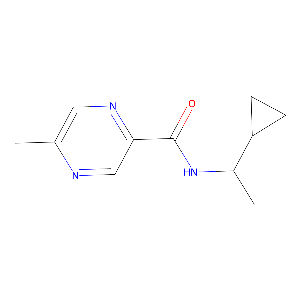 N-(1-Cyclopropylethyl)-5-methyl-2-pyrazinecarboxamide molecular structure, CAS 1090555-94-4