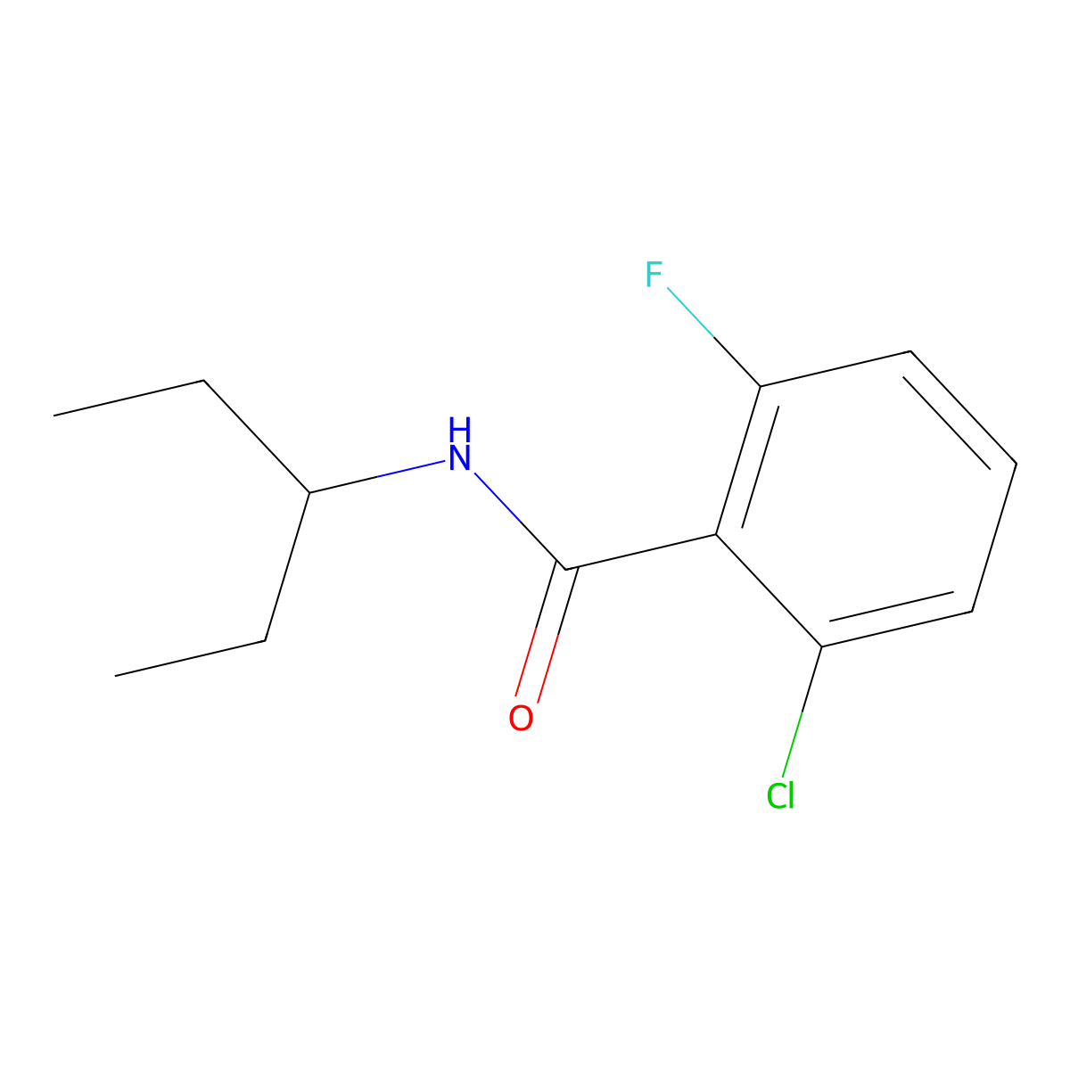 2-Chloro-N-(1-ethylpropyl)-6-fluorobenzamide molecular structure, CAS 1090556-48-1