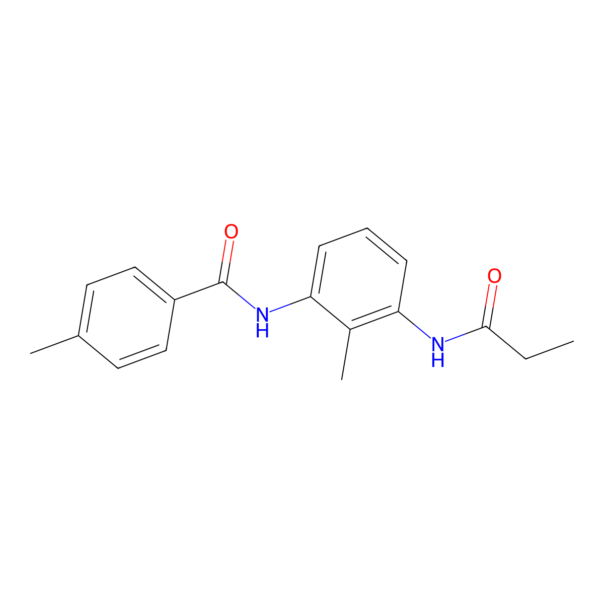 4-methyl-N-[2-methyl-3-(propionylamino)phenyl]benzamide molecular structure, CAS 1090568-50-5