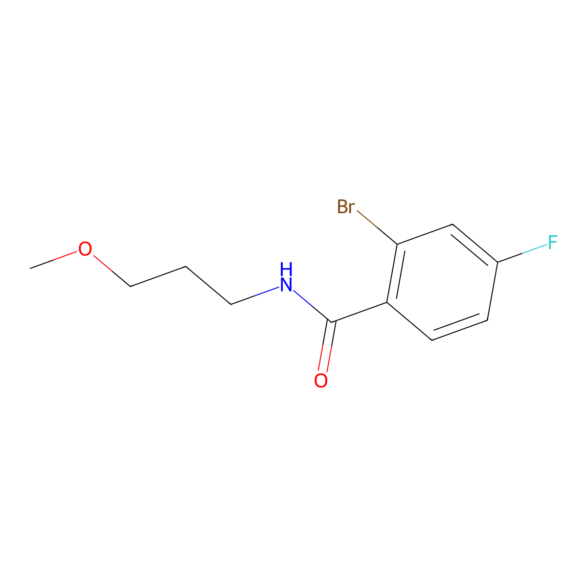 2-bromo-4-fluoro-N-(3-methoxypropyl)benzamide molecular structure, CAS 1090584-07-8