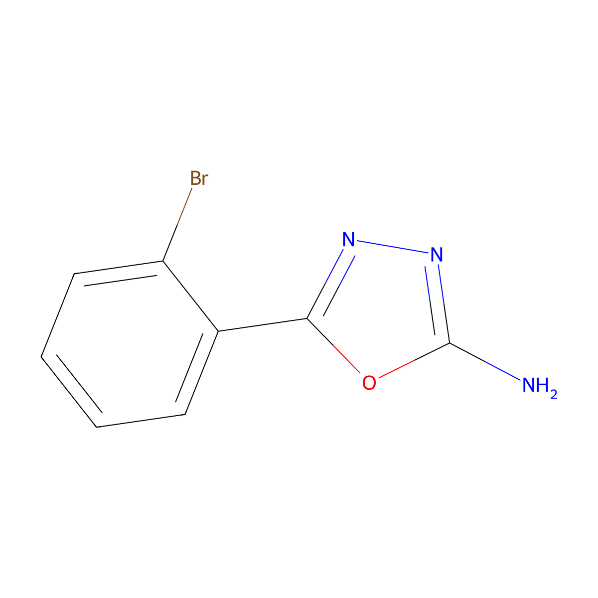 5-(2-Bromophenyl)-1,3,4-oxadiazol-2-amine molecular structure, CAS 109060-65-3