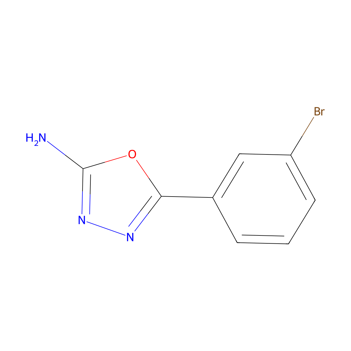 5-(3-Bromophenyl)-1,3,4-oxadiazol-2-amine molecular structure, CAS 109060-66-4