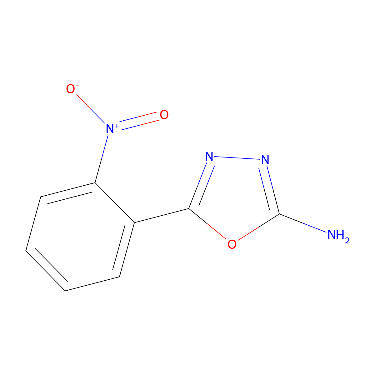 5-(2-Nitrophenyl)-1,3,4-oxadiazol-2-amine molecular structure, CAS 109060-71-1