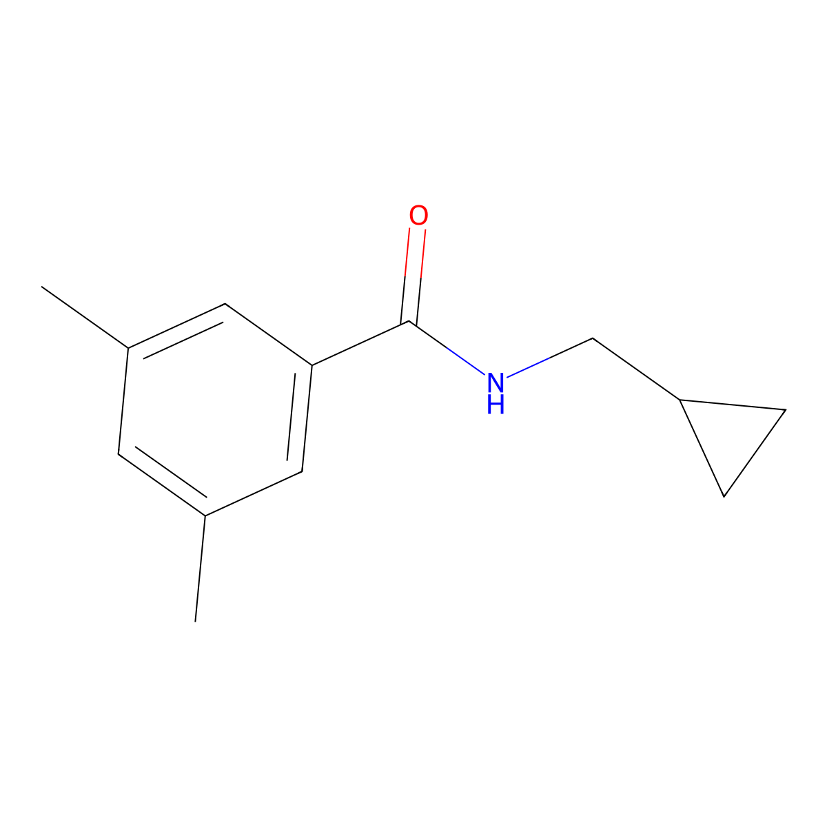 N-(cyclopropylmethyl)-3,5-dimethylbenzamide molecular structure, CAS 1090605-73-4