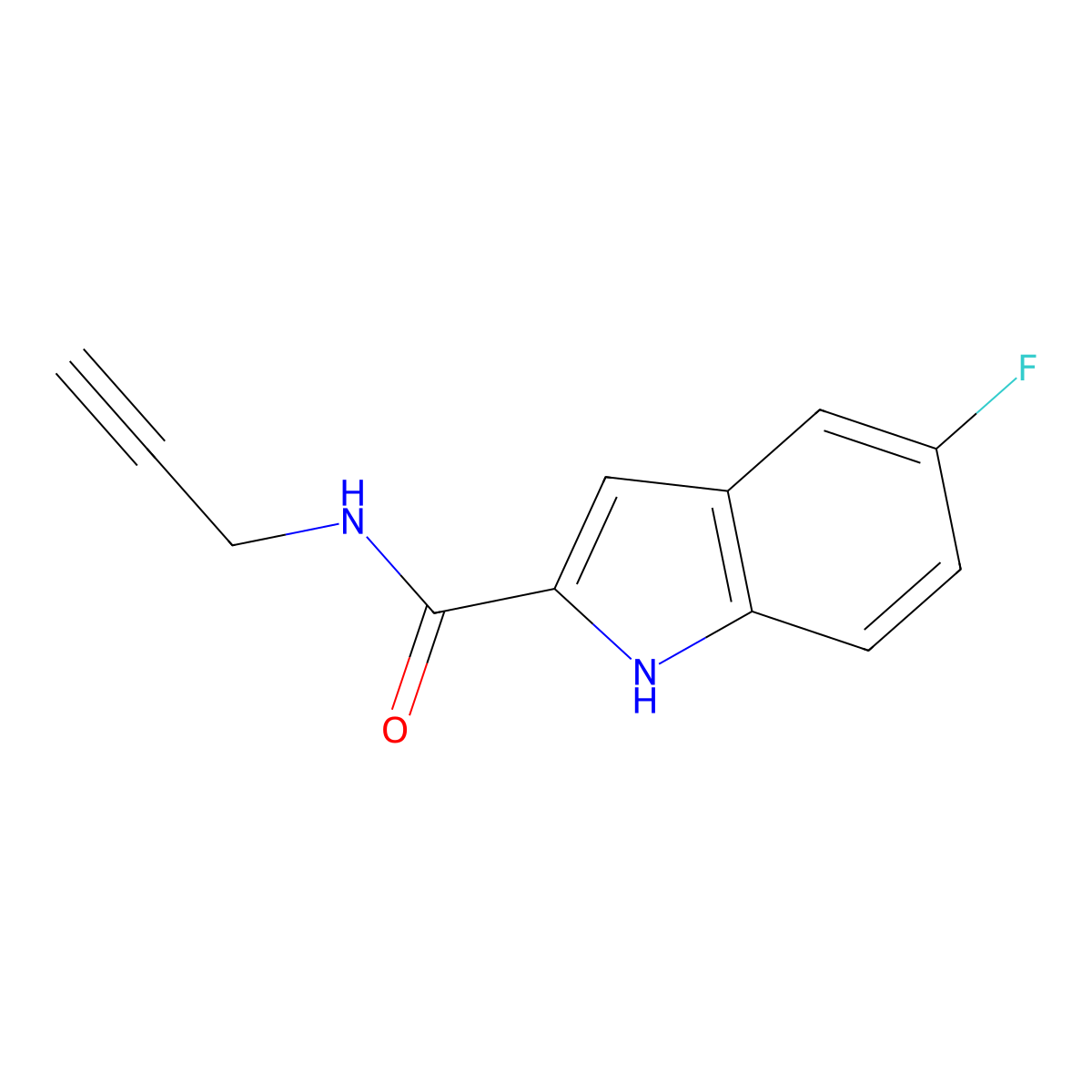 5-Fluoro-1H-indole-2-carboxylic acid prop-2-ynylamide molecular structure, CAS 1090607-96-7