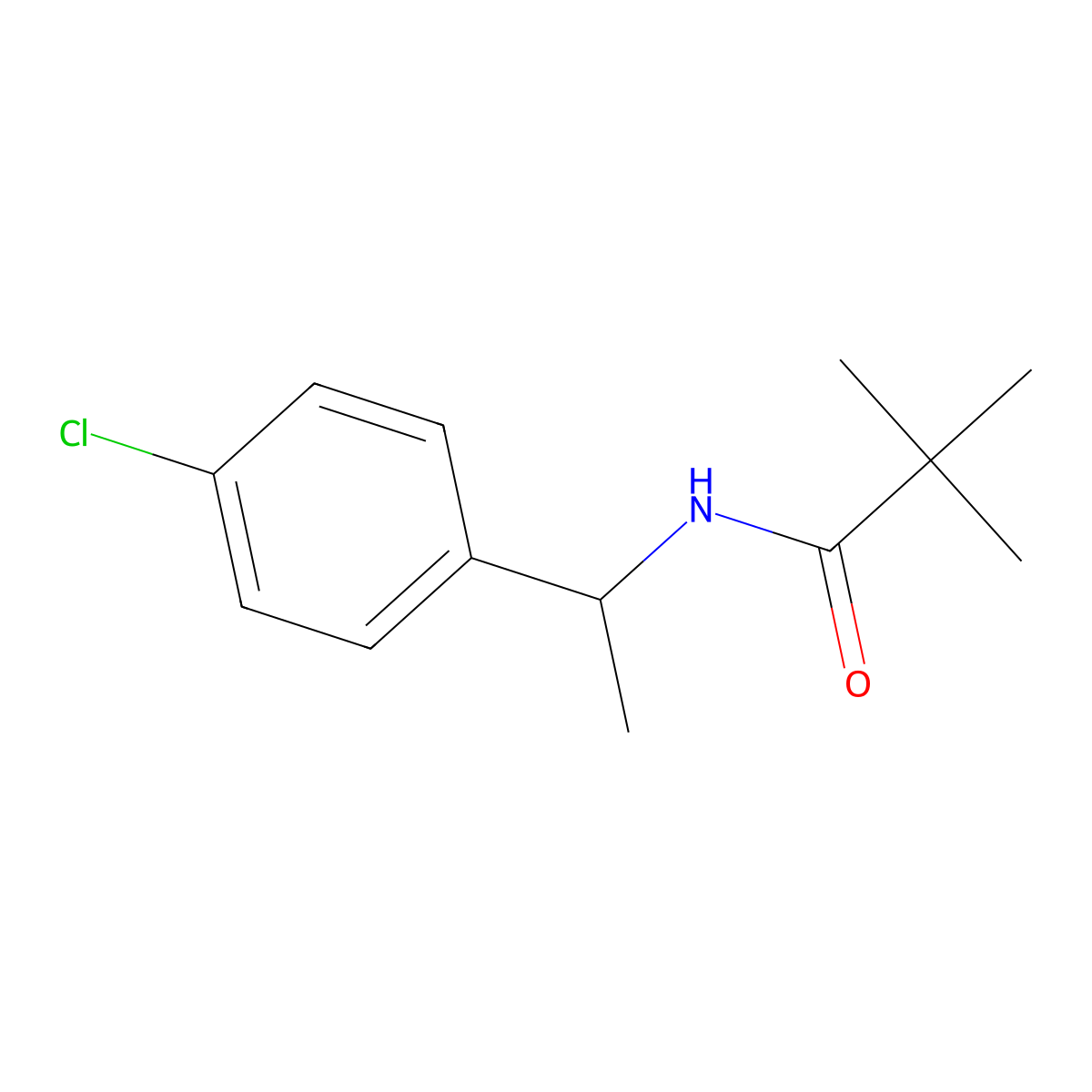 N-[1-(4-chlorophenyl)ethyl]-2,2-dimethylpropanamide molecular structure, CAS 109061-01-0