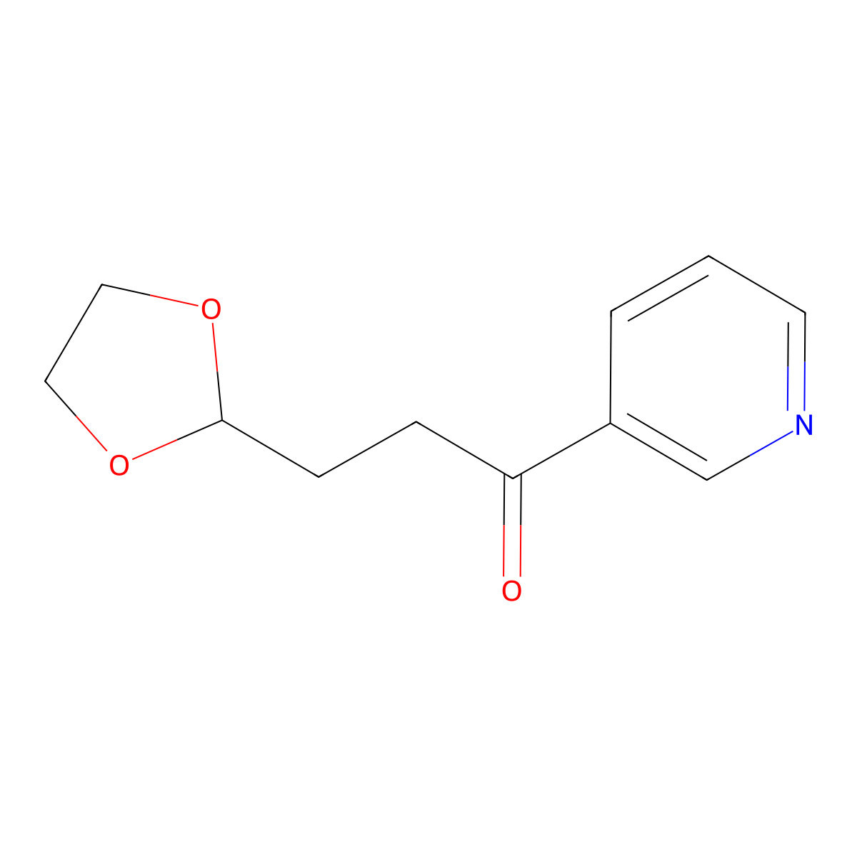 3-(1,3-Dioxolan-2-yl)-1-(pyridin-3-yl)propan-1-one molecular structure, CAS 109065-57-8