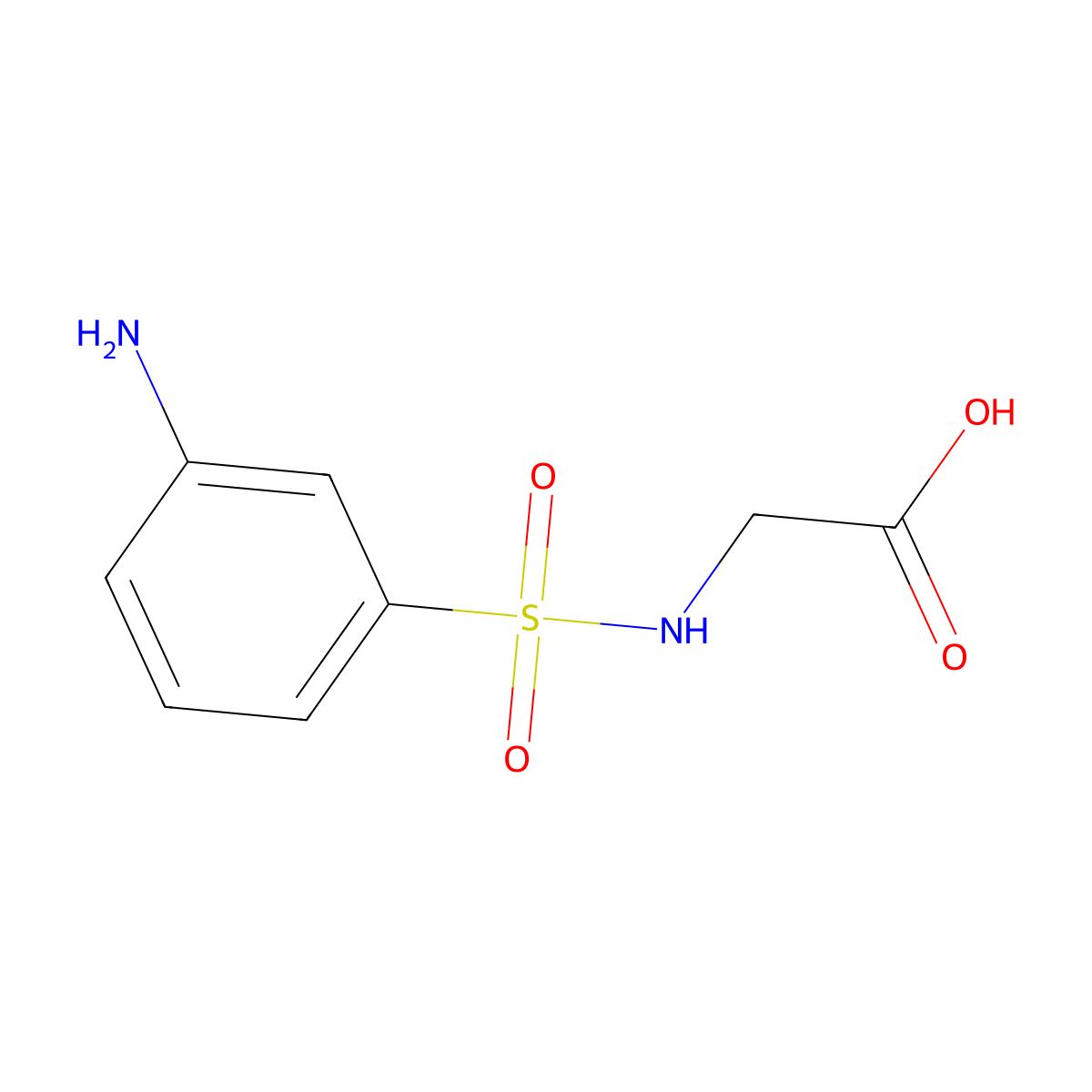 (3-Amino-benzenesulfonylamino)-acetic acid molecular structure, CAS 109065-68-1