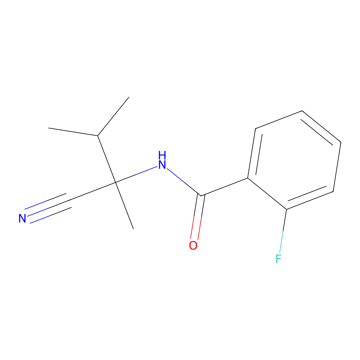 N-(1-Cyano-1,2-dimethylpropyl)-2-fluorobenzamide molecular structure, CAS 1090654-81-1