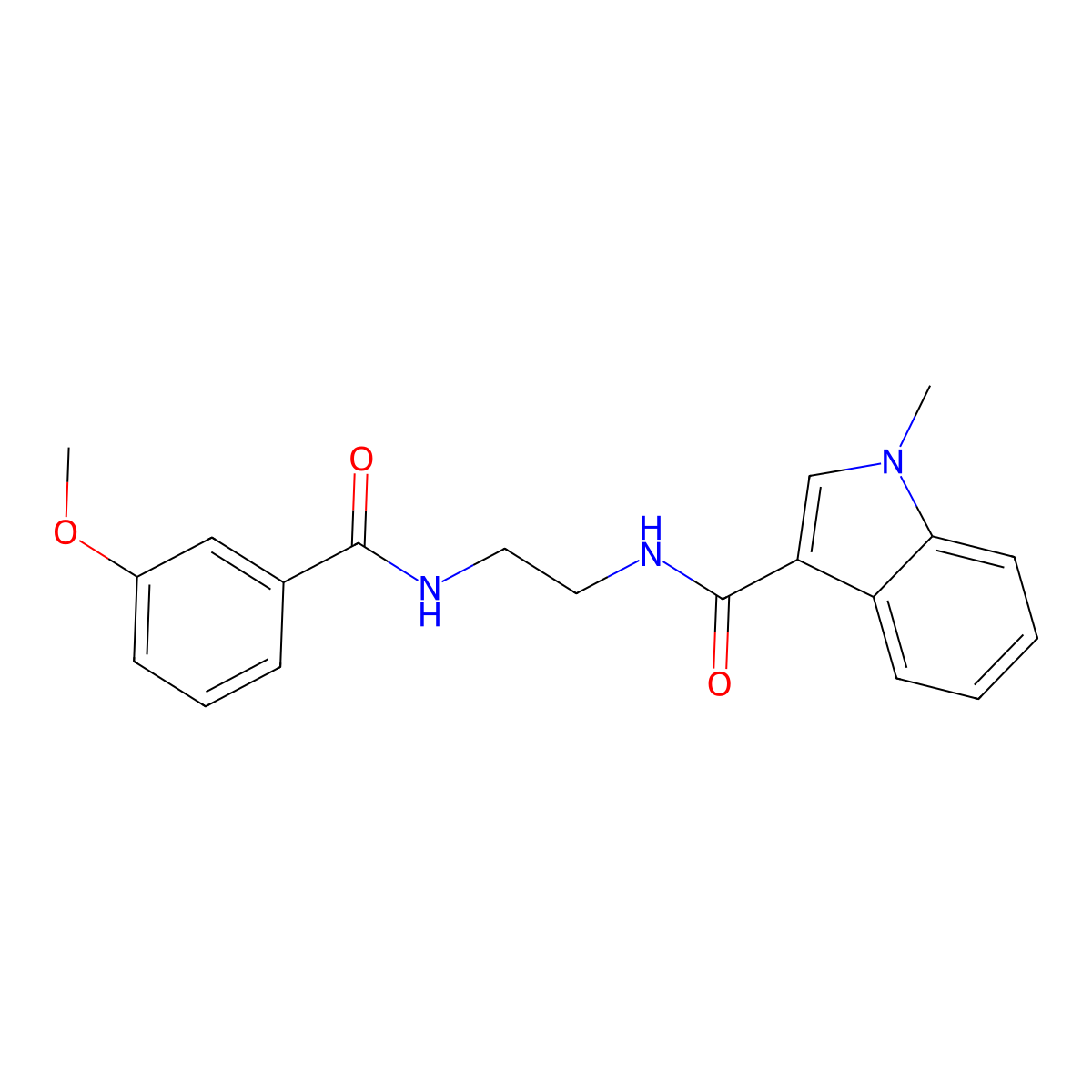 3-methoxy-N-{2-[(1-methyl-1H-indol-3-yl)formamido]ethyl}benzamide molecular structure, CAS 1090674-39-7