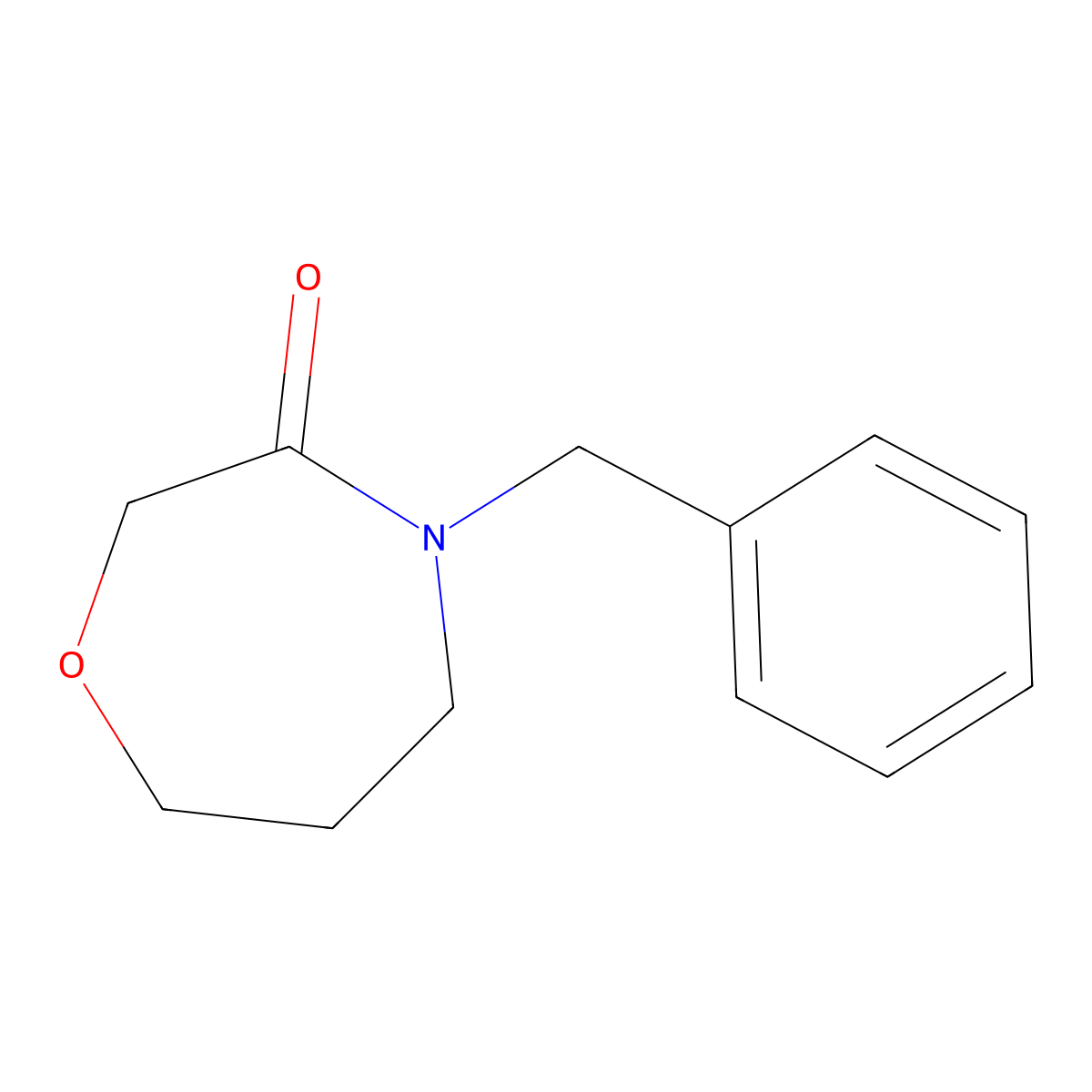 4-Benzyl-1,4-oxazepan-3-one molecular structure, CAS 109069-15-0