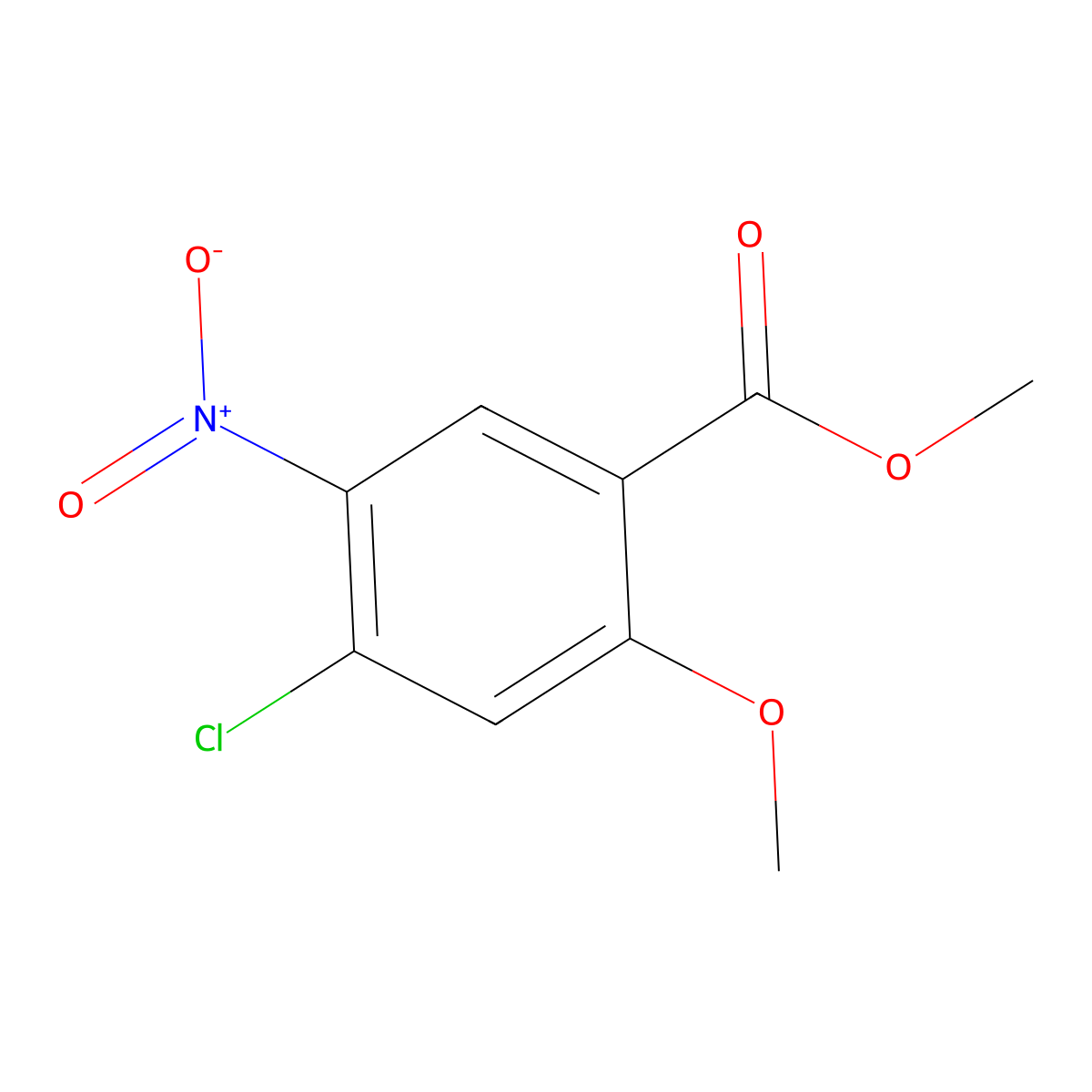 Methyl 4-chloro-2-methoxy-5-nitrobenzoate molecular structure, CAS 109069-75-2