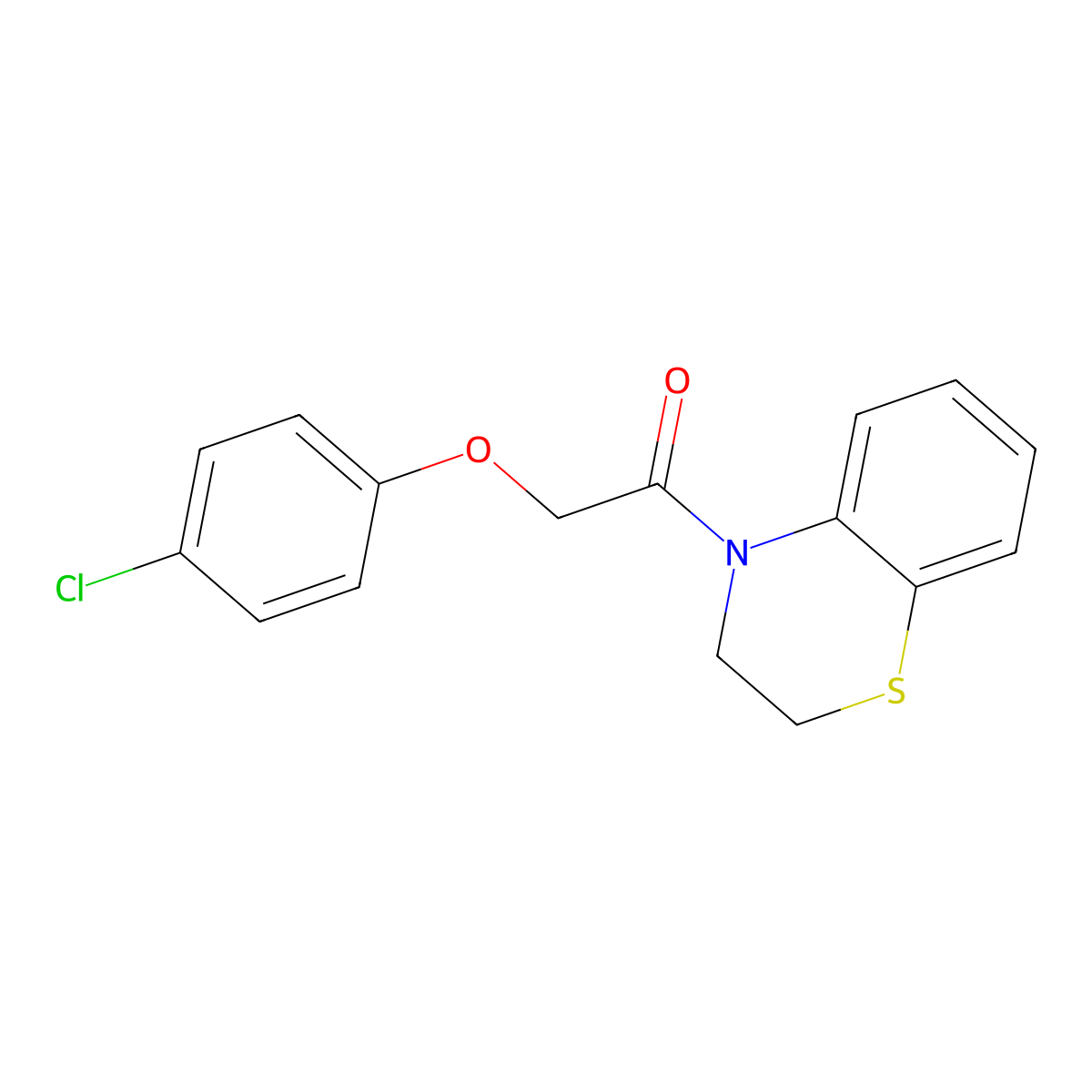 2-(4-chlorophenoxy)-1-(2,3-dihydro-4H-1,4-benzothiazin-4-yl)ethanone molecular structure, CAS 1090703-09-5