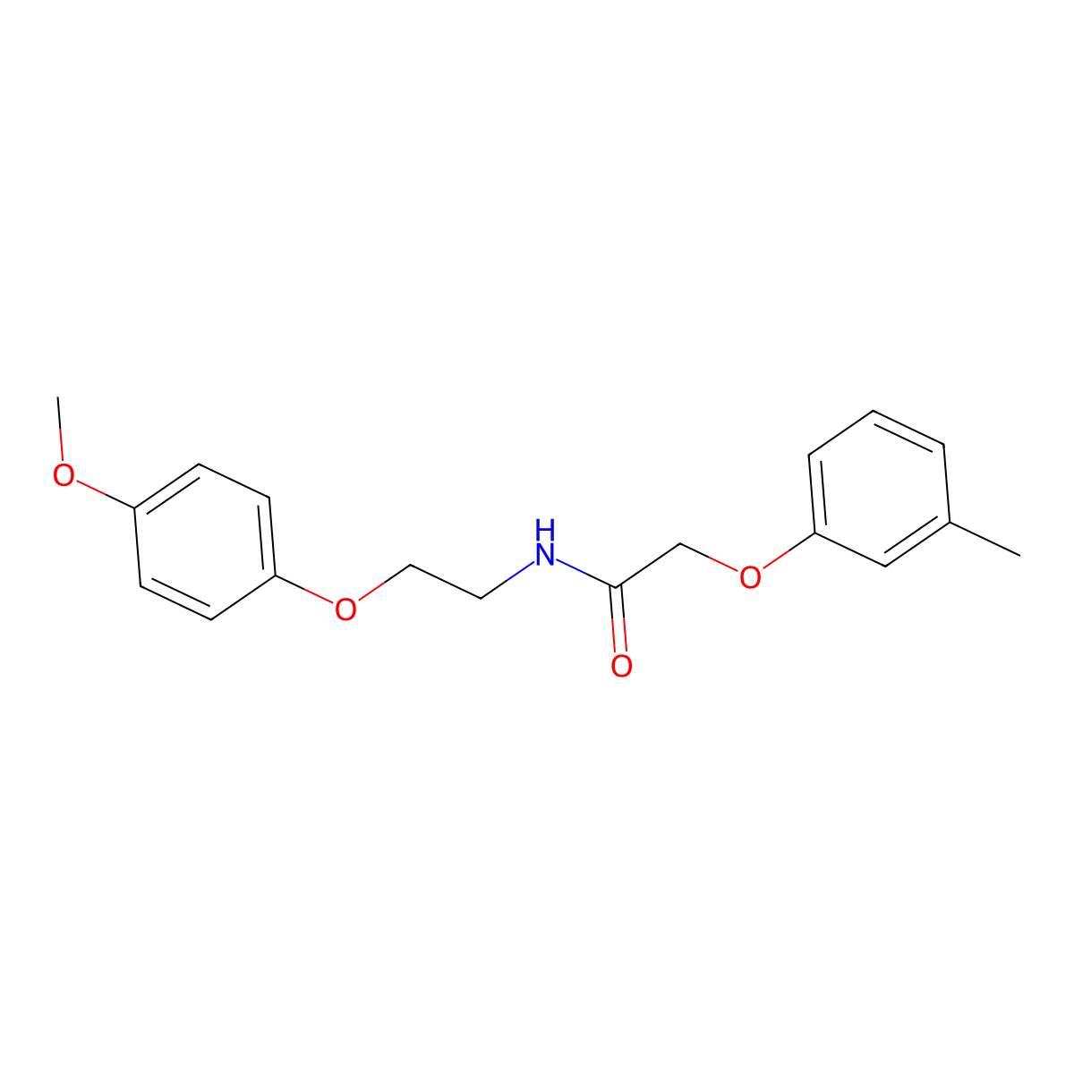 N-[2-(4-methoxyphenoxy)ethyl]-2-(3-methylphenoxy)acetamide molecular structure, CAS 1090717-32-0