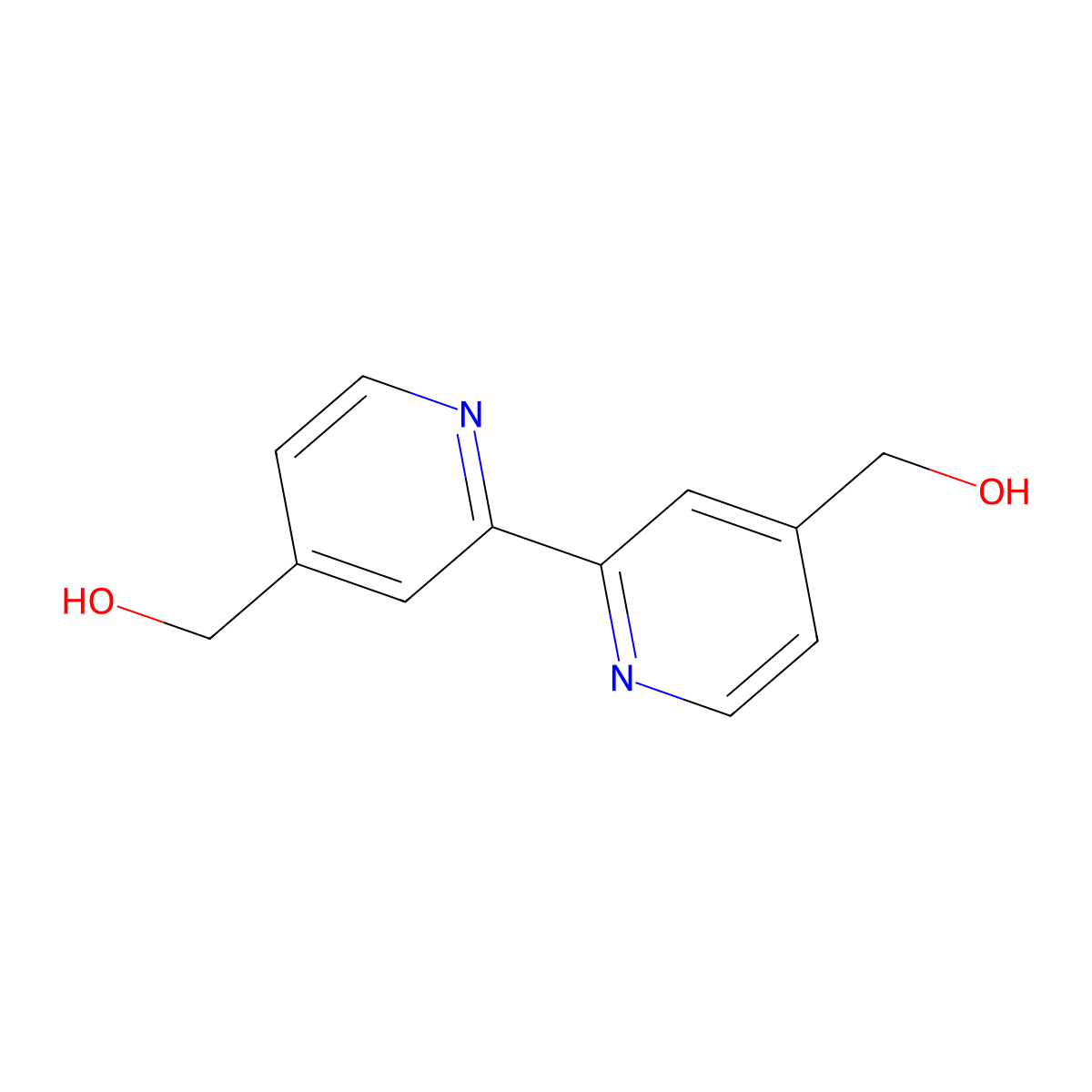 4,4'-Bis(hydroxymethyl)-2,2'-bipyridine molecular structure, CAS 109073-77-0