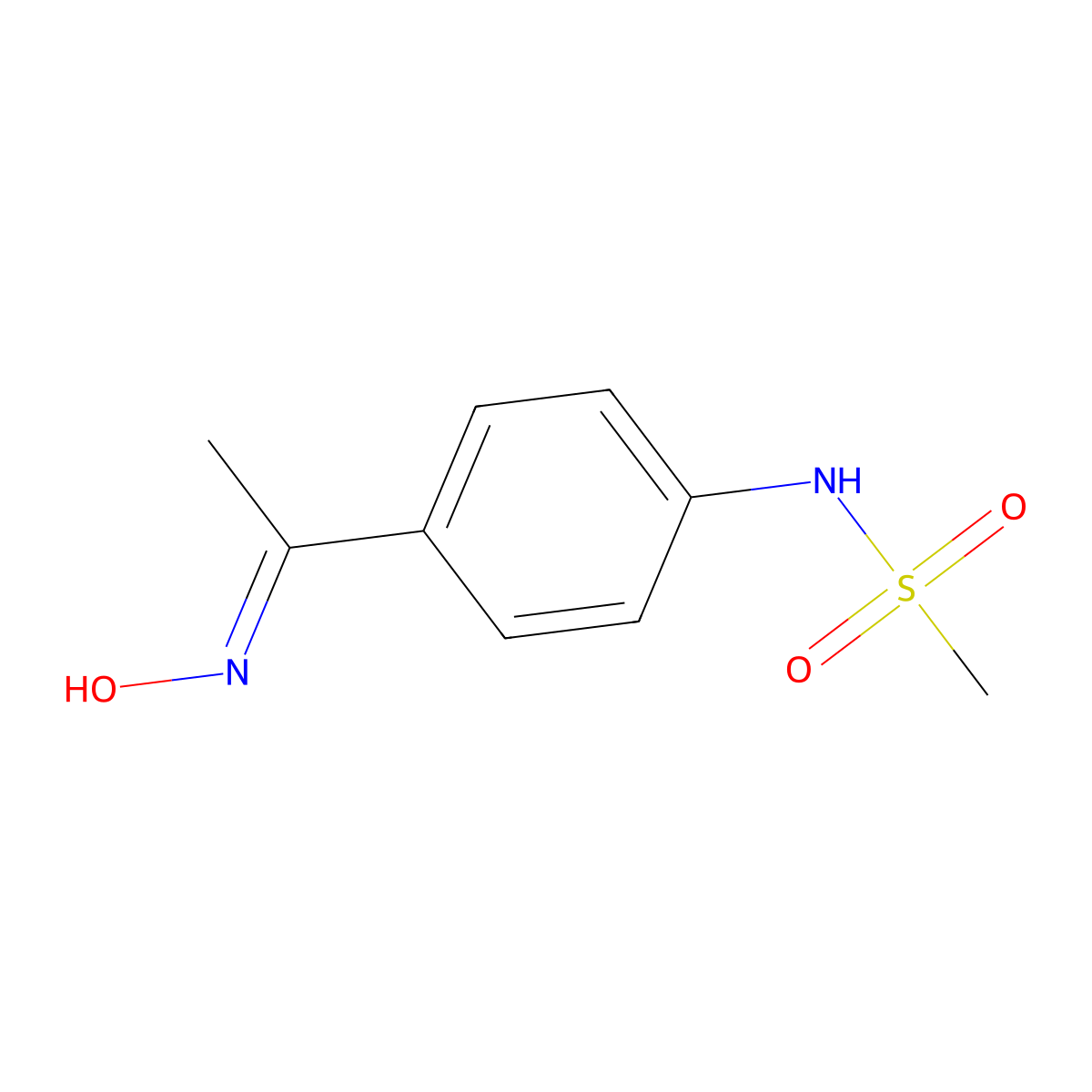 N-{4-[1-(hydroxyamino)ethylidene]cyclohexa-2,5-dien-1-ylidene}methanesulfonamide molecular structure, CAS 1090738-49-0