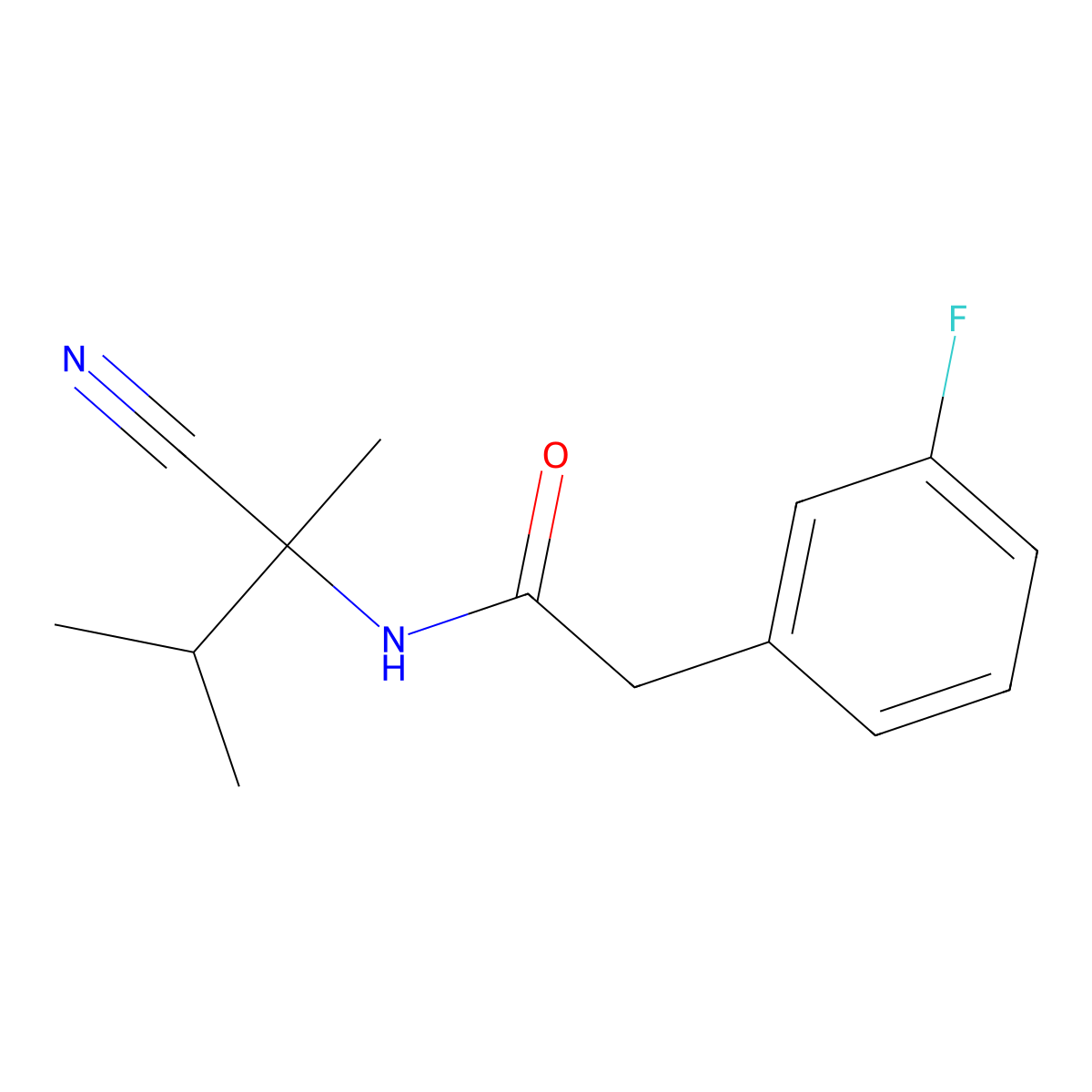 N-(1-cyano-1,2-dimethylpropyl)-2-(3-fluorophenyl)acetamide molecular structure, CAS 1090738-89-8