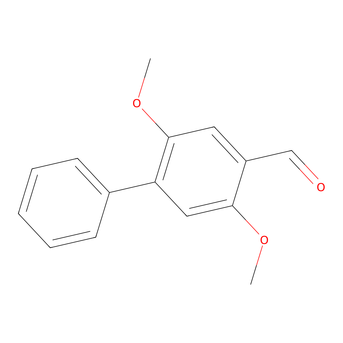 2,5-Dimethoxy-[1,1'-biphenyl]-4-carbaldehyde molecular structure, CAS 109074-21-7