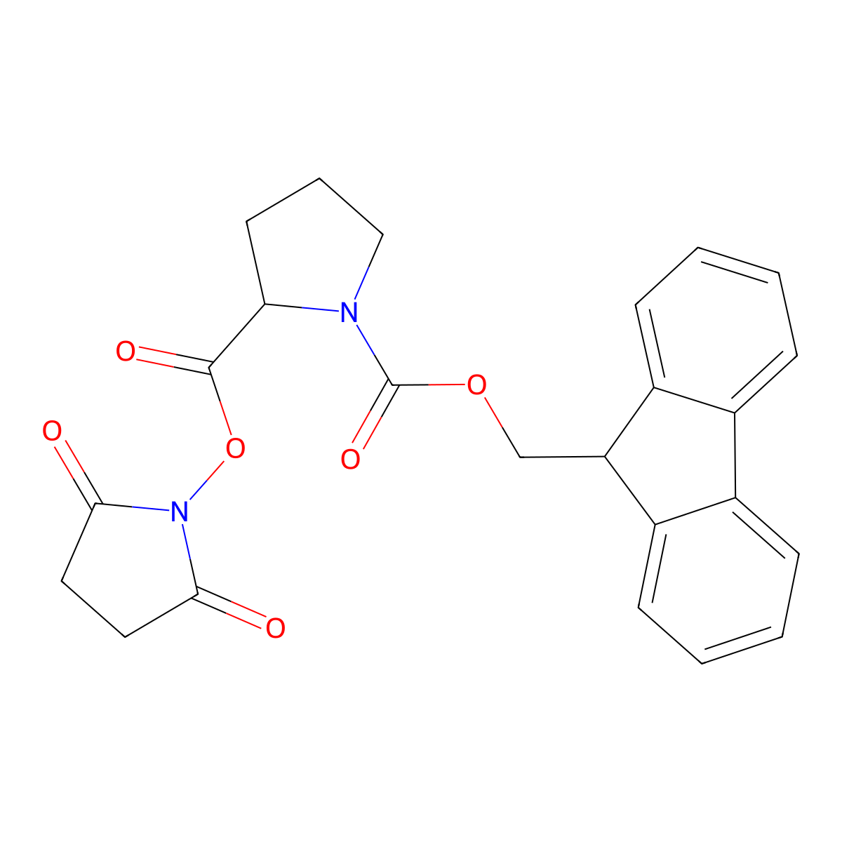 Fmoc-Pro-OSu molecular structure, CAS 109074-94-4