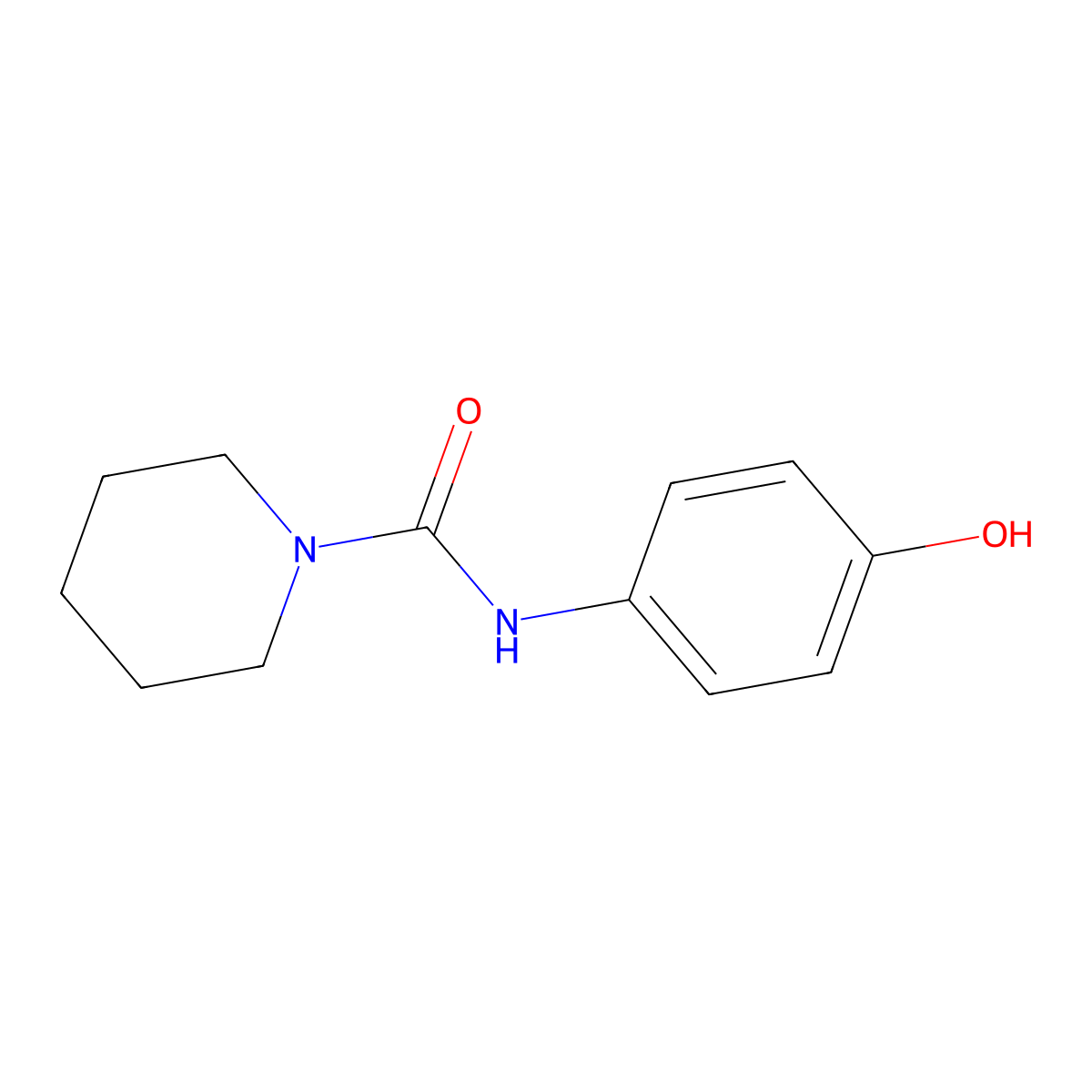 N-(4-hydroxyphenyl)piperidine-1-carboxamide molecular structure, CAS 109075-45-8