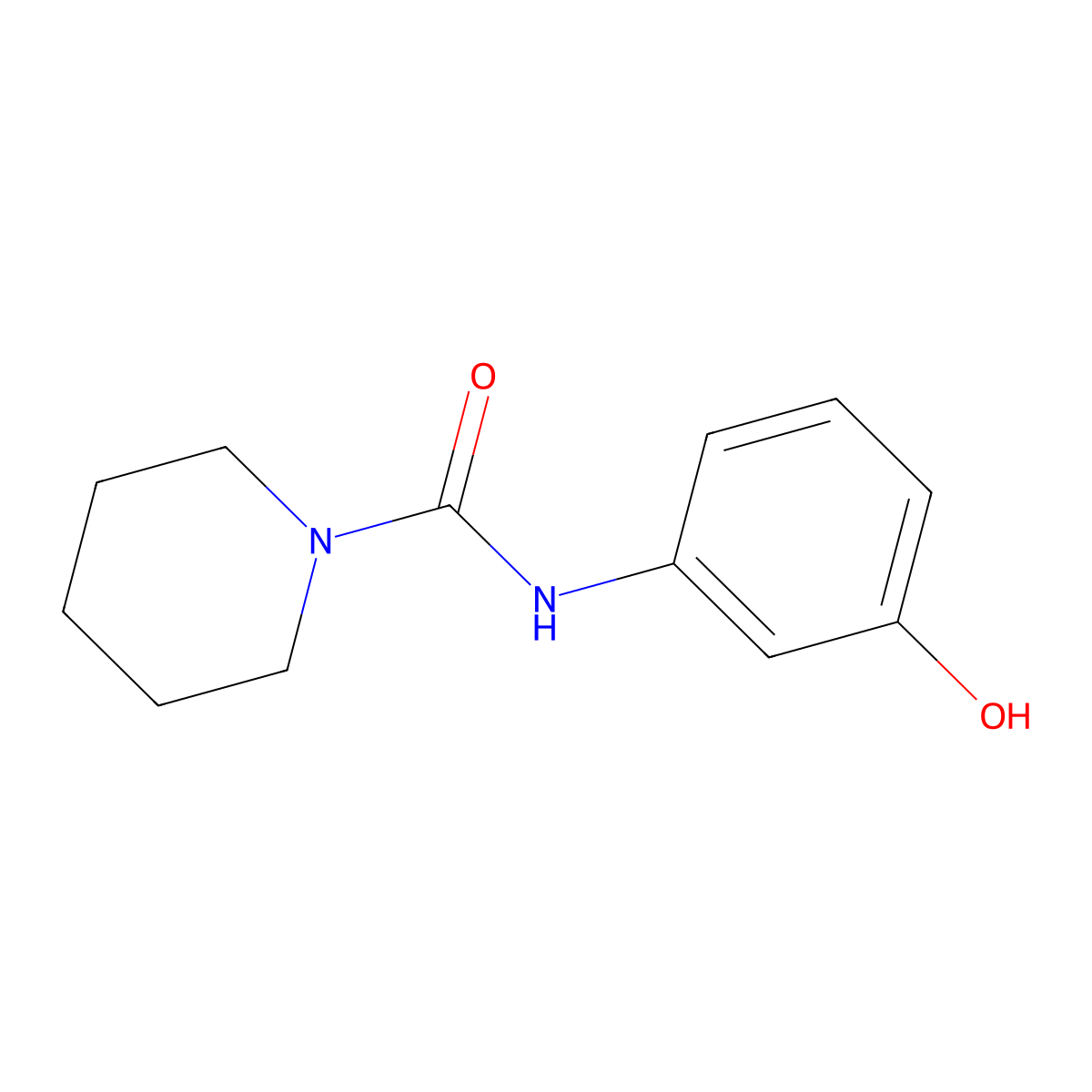 N-(3-hydroxyphenyl)piperidine-1-carboxamide molecular structure, CAS 109075-50-5