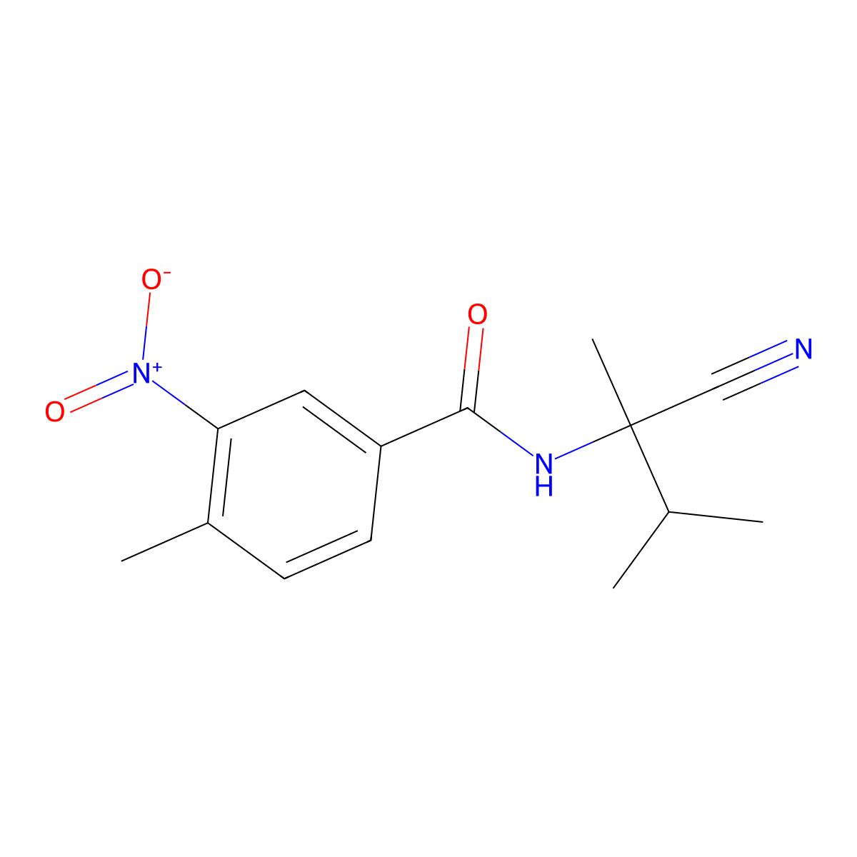 N-(1-cyano-1,2-dimethylpropyl)-4-methyl-3-nitrobenzamide molecular structure, CAS 1090768-99-2