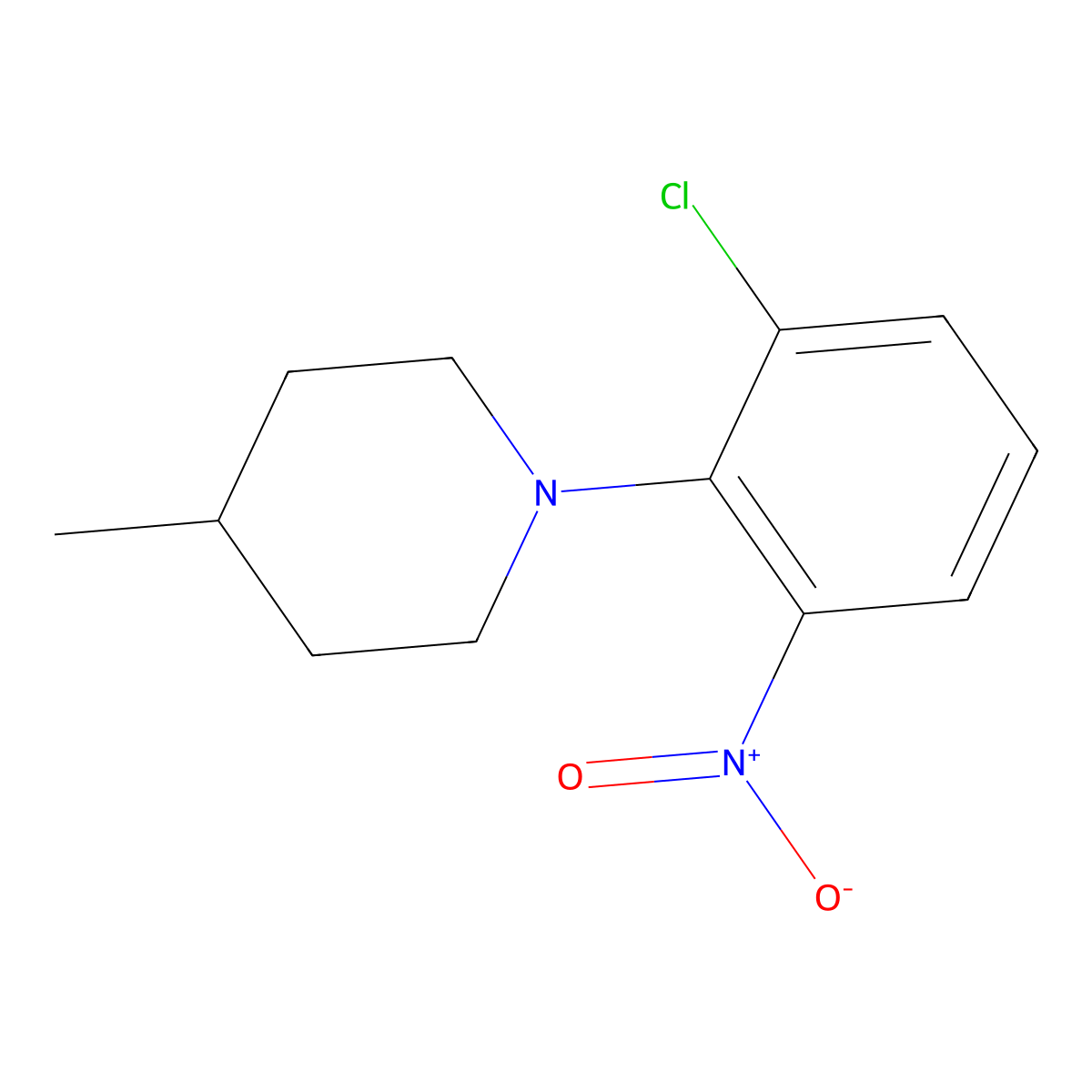 1-(2-Chloro-6-nitrophenyl)-4-methylpiperidine molecular structure, CAS 1090783-85-9