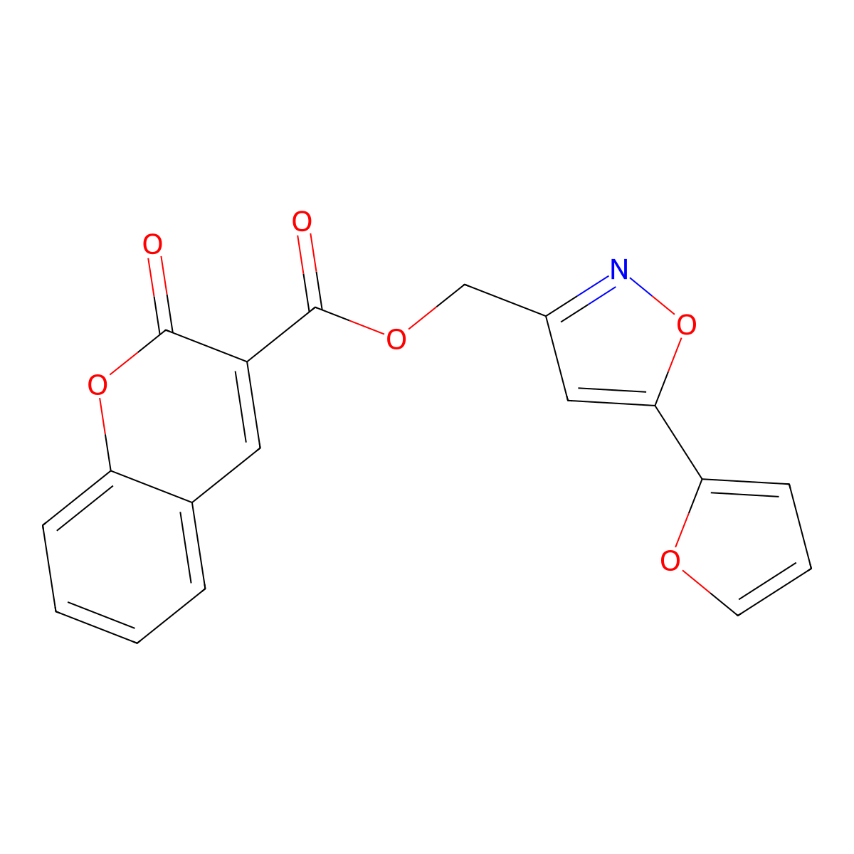 [5-(furan-2-yl)-1,2-oxazol-3-yl]methyl 2-oxo-2H-chromene-3-carboxylate molecular structure, CAS 1090799-51-1