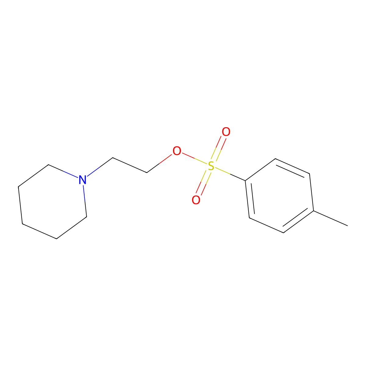 2-(Piperidin-1-yl)ethyl 4-methylbenzene-1-sulfonate molecular structure, CAS 109081-76-7