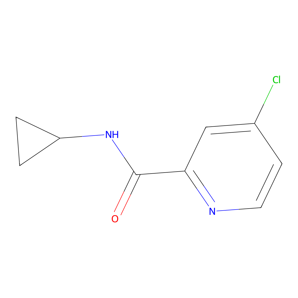 N-Cyclopropyl 4-chloropicolinamide molecular structure, CAS 1090815-16-9