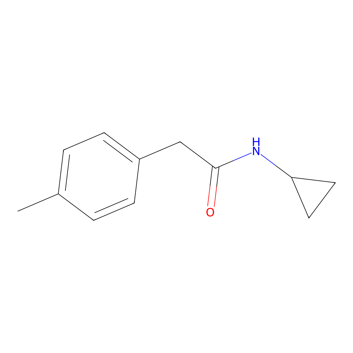 N-cyclopropyl-2-(p-tolyl)acetamide molecular structure, CAS 1090816-10-6