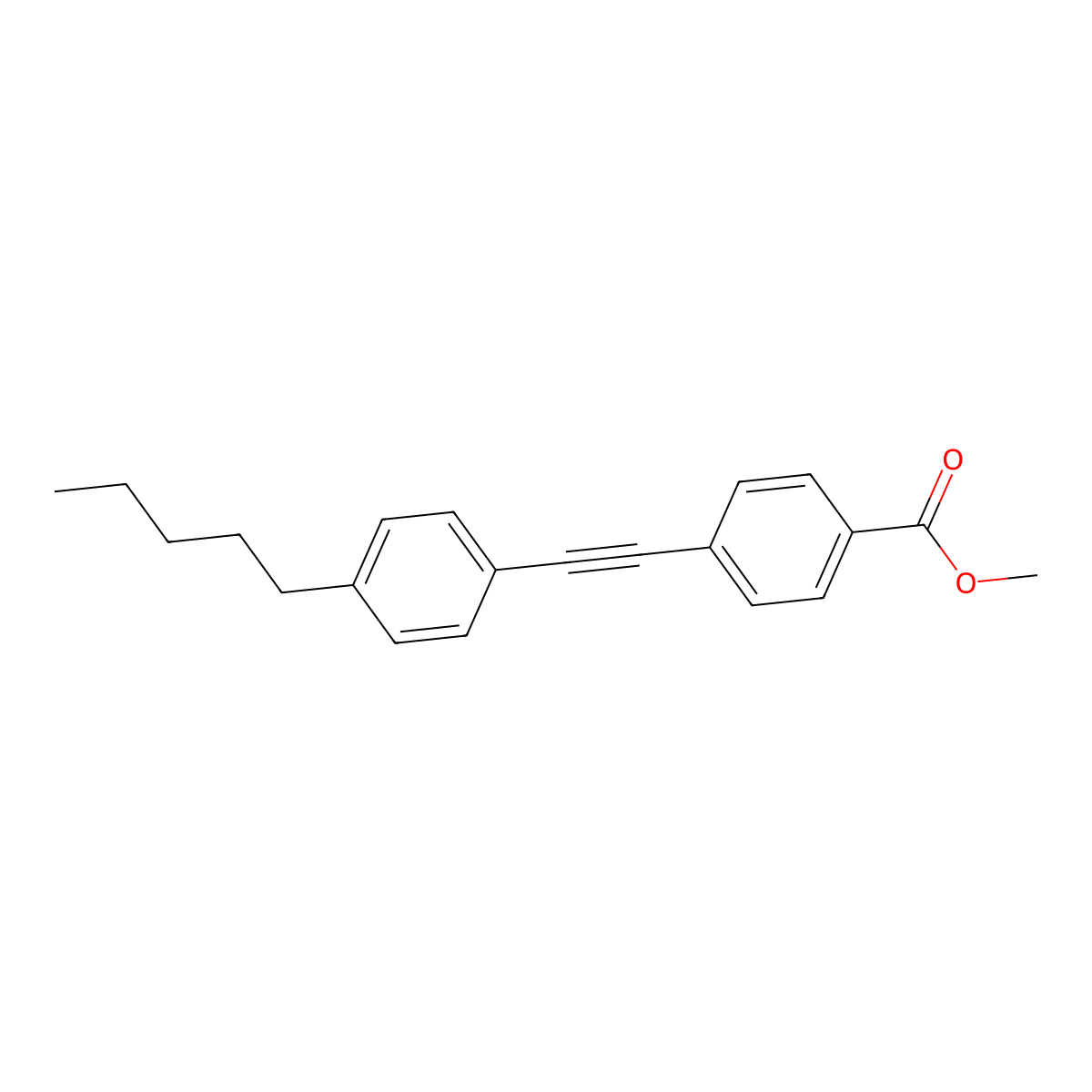 Methyl 4-((4-pentylphenyl)ethynyl)benzoate molecular structure, CAS 109083-04-7